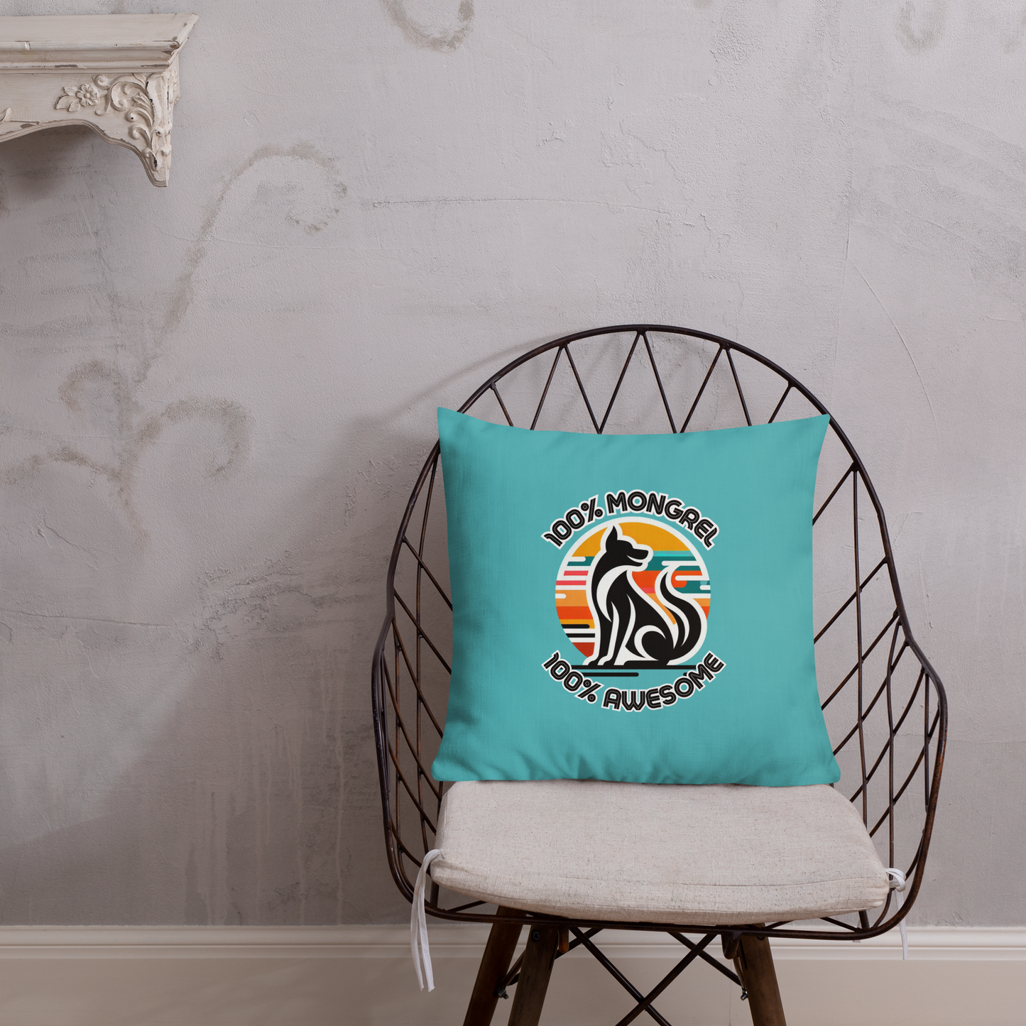 Pillow Throw Rescue Dog Awesome Design For Dog Lovers Mixed Breed Dogful Couch Pillow For Rescue Mutt Homes Retro Dog Mum Dog Dad Mongrel