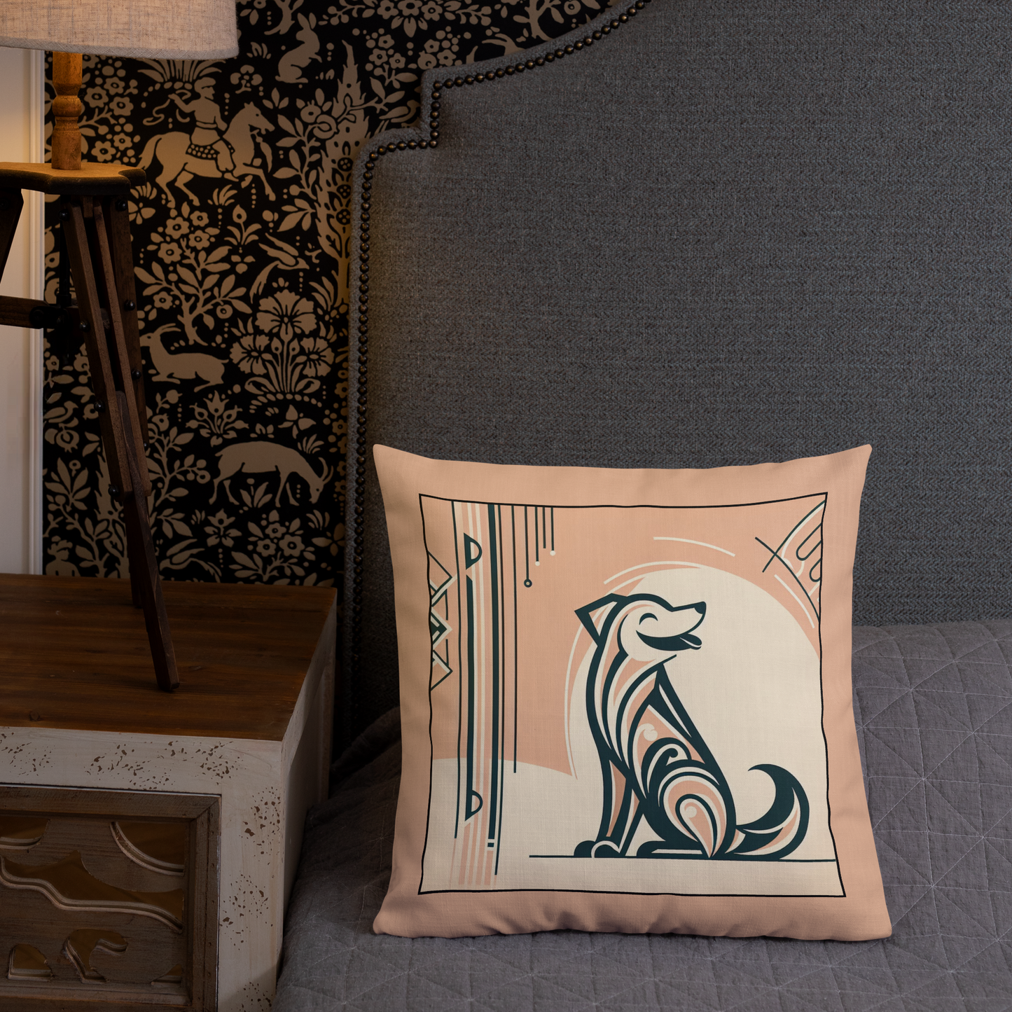 Pillow Throw Limited Edition Mongrel Art Deco Design For Dog Lovers Mixed Breed Dogful Unique Rescue Mutt Pet Homes Dog Mum Dog Dad Couch