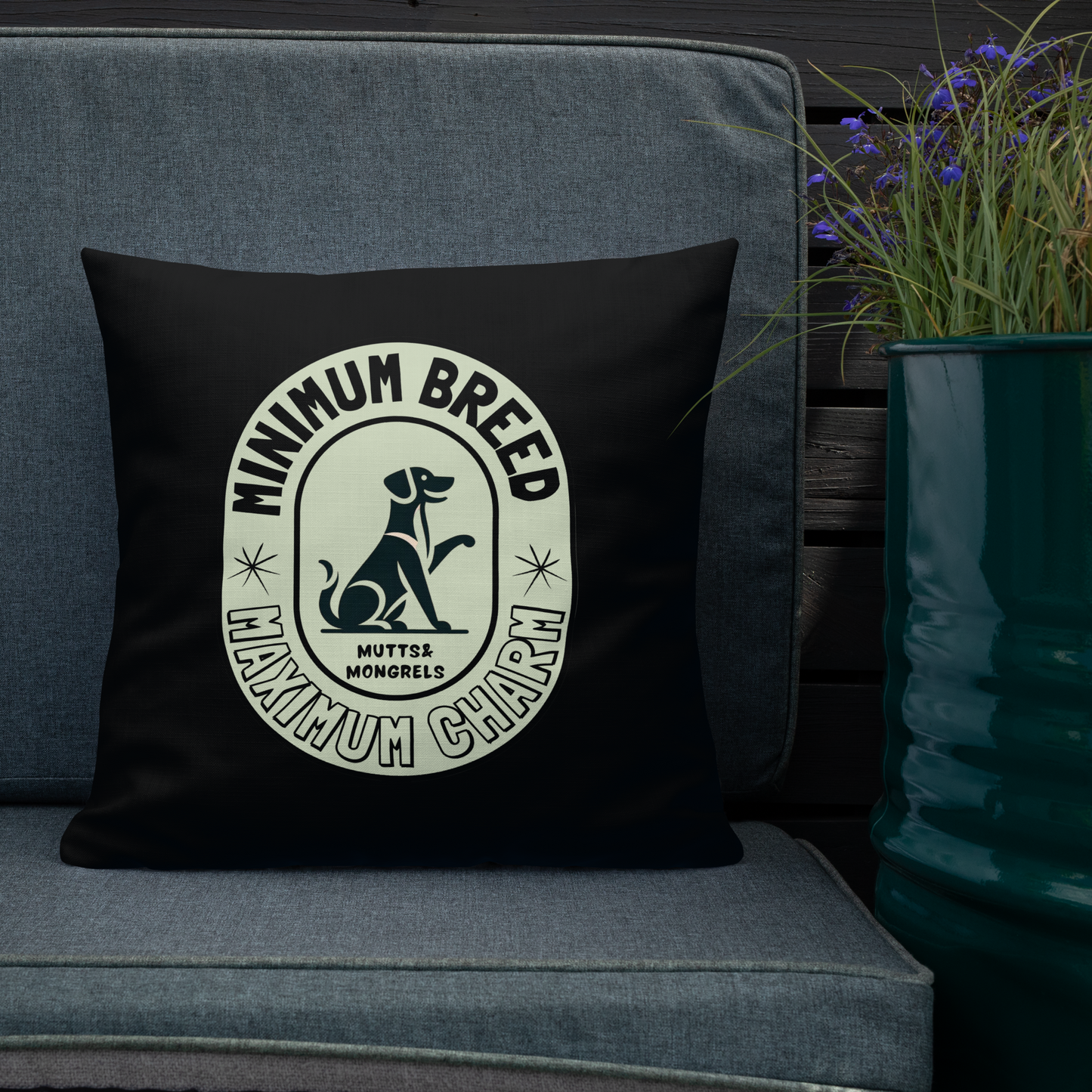 Pillow Throw Pillow Rescue Dog Charm Art Deco Design Dog Lovers Mixed Breed Dogful For Pet Lovers Rescue Mutt Gift Dog Mum Dog Dad Mongrel