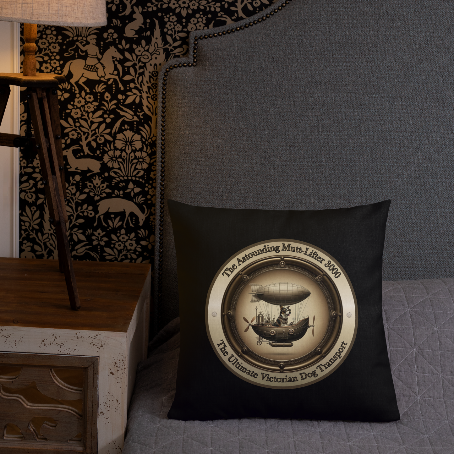 Pillow Throw Steampunk Design For Dog Lovers Mixed Breed Dogful Funny Dog Victorian For Rescue Mutt Homes Dog Mum Dad Mongrel Couch Pillow
