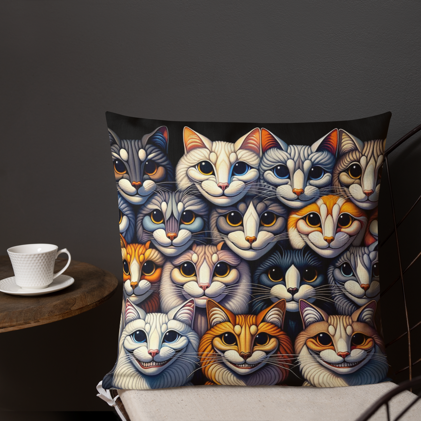Pillow Throw Cat Gift Feline Retro Design For Cat Lovers Whimsical Cat Funny Feline Home Decor Cat Lover Gift Cozy Cushion Meow Cat Mom Dad