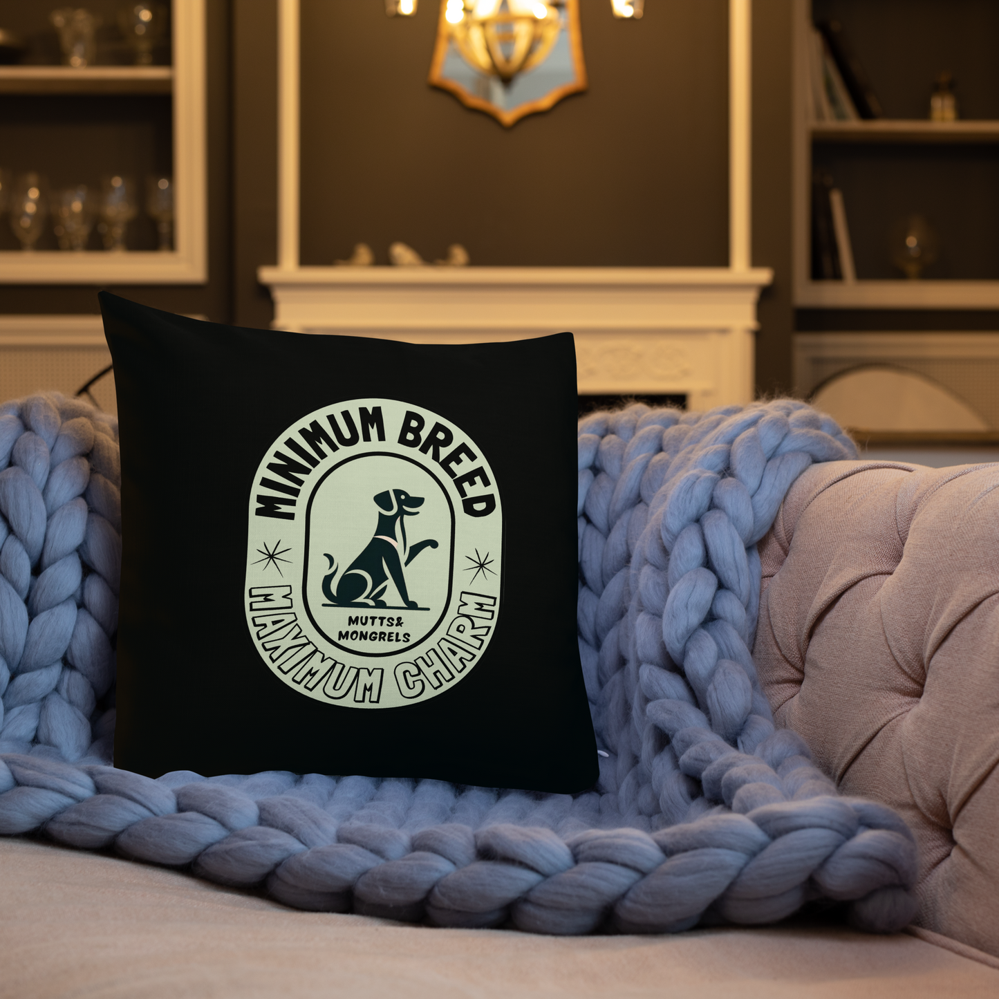 Pillow Throw Pillow Rescue Dog Charm Art Deco Design Dog Lovers Mixed Breed Dogful For Pet Lovers Rescue Mutt Gift Dog Mum Dog Dad Mongrel