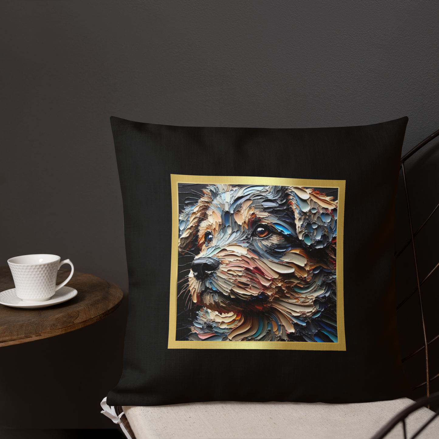 Pillow Throw Mongrel Rescue Dog Design Dog Lovers Mixed Breed Dogful Unique Rescue Mutt Pet Decor Accent Retro Dog Mum Dog Dad Painting