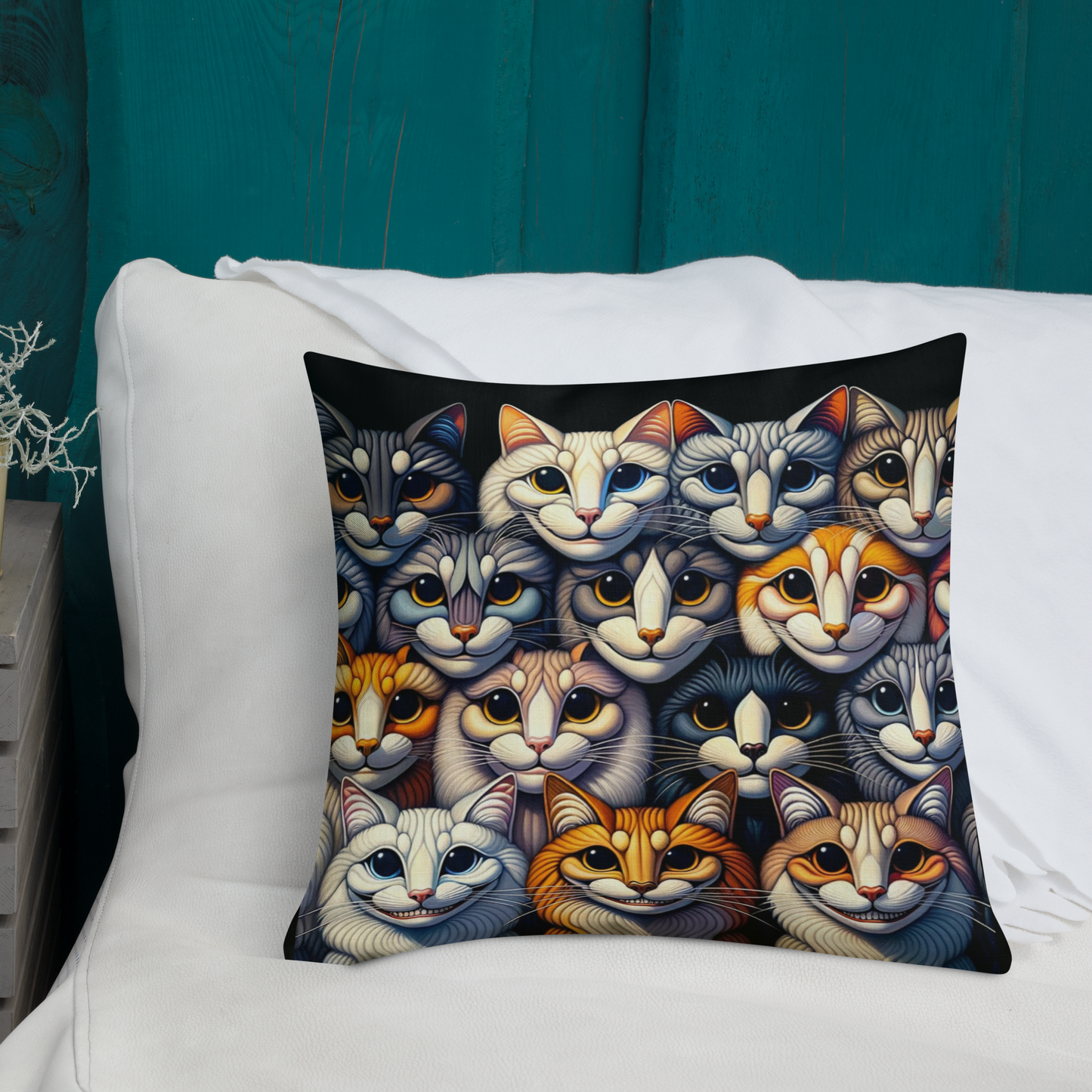 Pillow Throw Cat Gift Feline Retro Design For Cat Lovers Whimsical Cat Funny Feline Home Decor Cat Lover Gift Cozy Cushion Meow Cat Mom Dad
