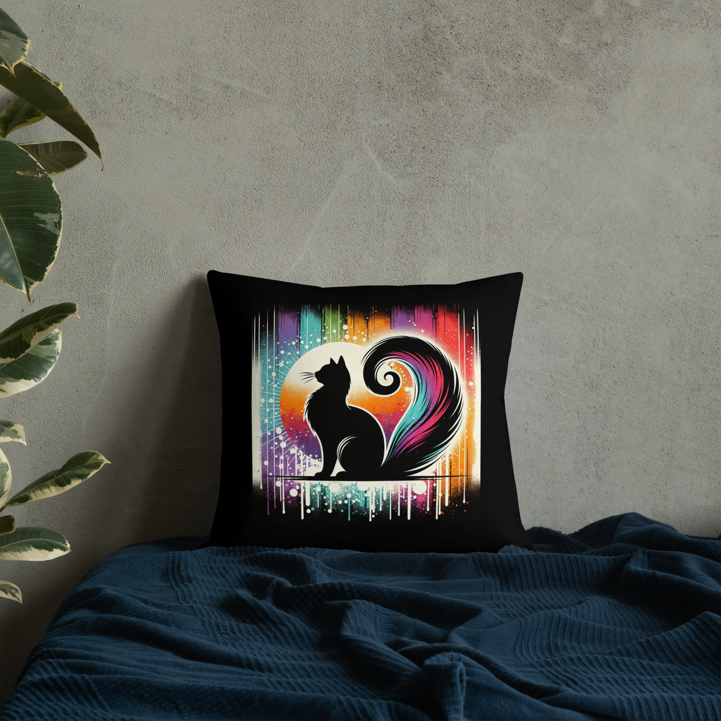 Cat Pillow Art Deco Design For Cat Lovers Retro Sarcastic Feline Throw Cushion Funny Home Decor Housewarming Gift For Cat Parents Rescue Cat