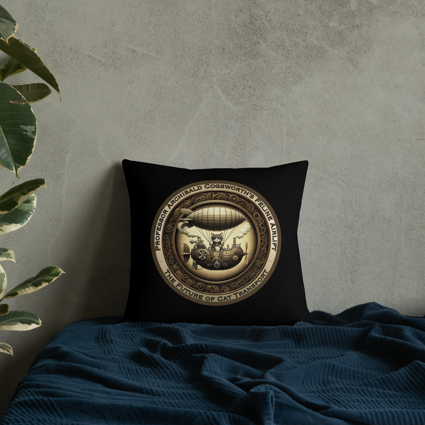 Pillow Cat Gift Cat Lovers Steampunk Cat Victorian Feline Decor Whimsical Throw Pillow Cat Lover Gift Quirky Style Rescue Cat Mom Cat Dad