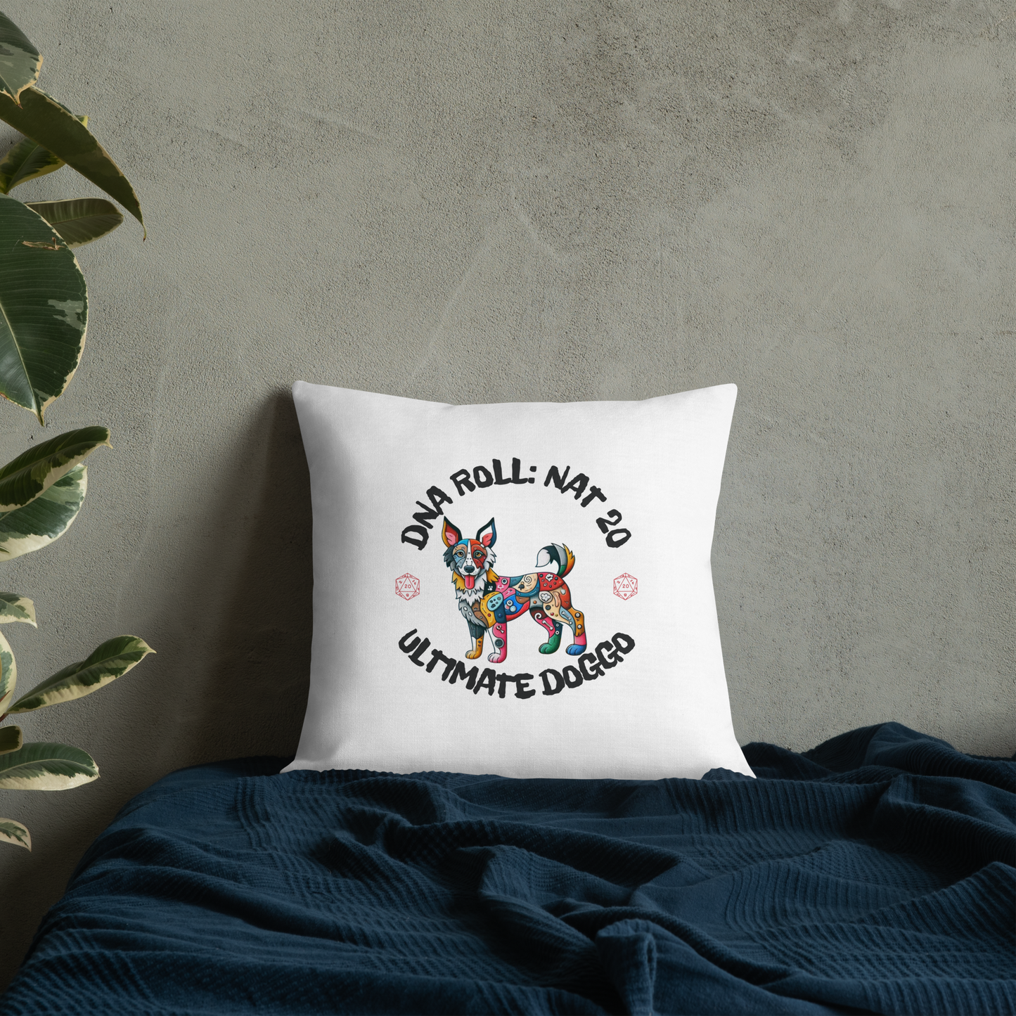 Pillow Throw Gamer Dog Retro Design Dog Lovers Mixed Breed Dogful Geeky Pillow Rescue Mutt Dog Mom Gift Mongrel Pride Gaming Canine Dog Dad