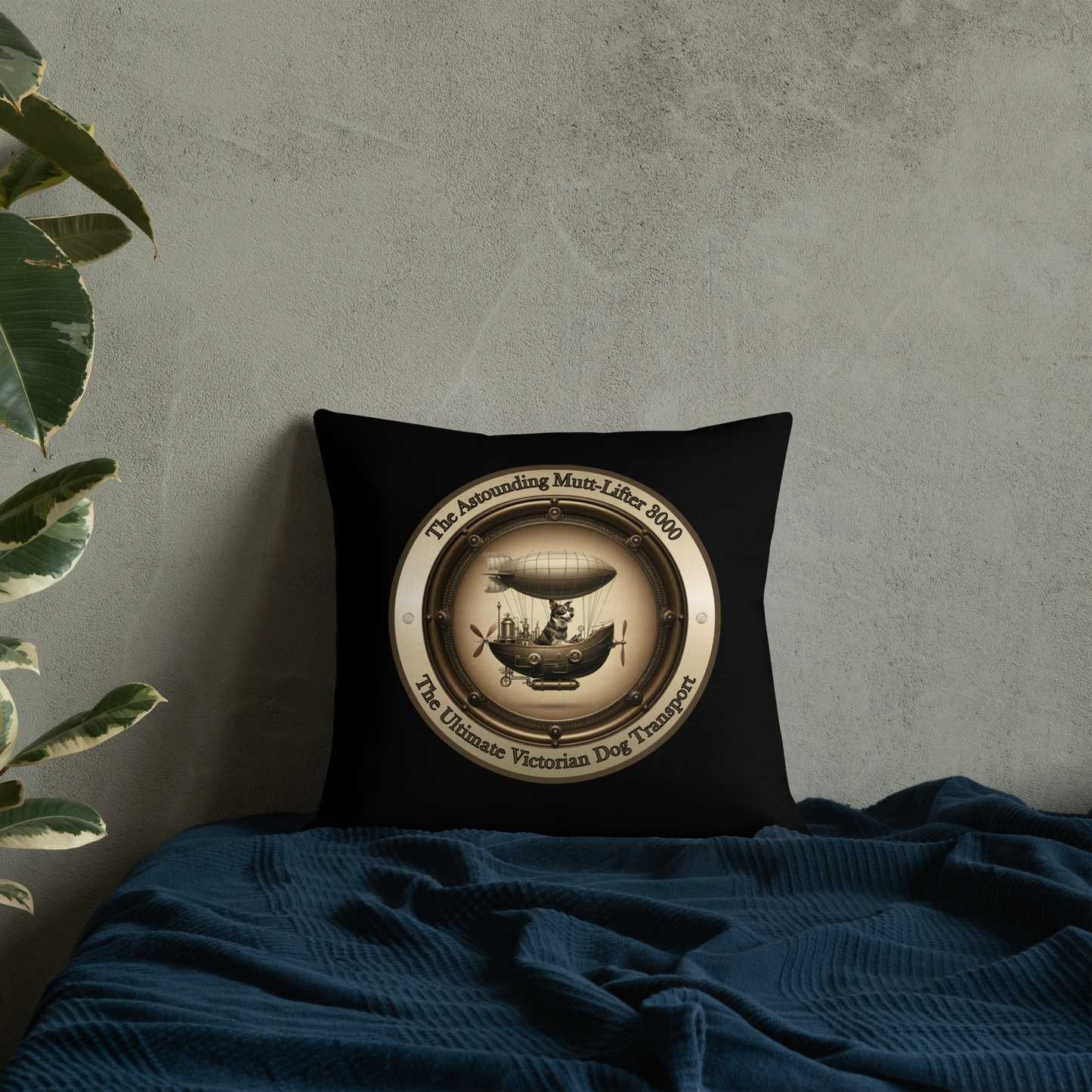 Pillow Throw Steampunk Design For Dog Lovers Mixed Breed Dogful Funny Dog Victorian For Rescue Mutt Homes Dog Mum Dad Mongrel Couch Pillow