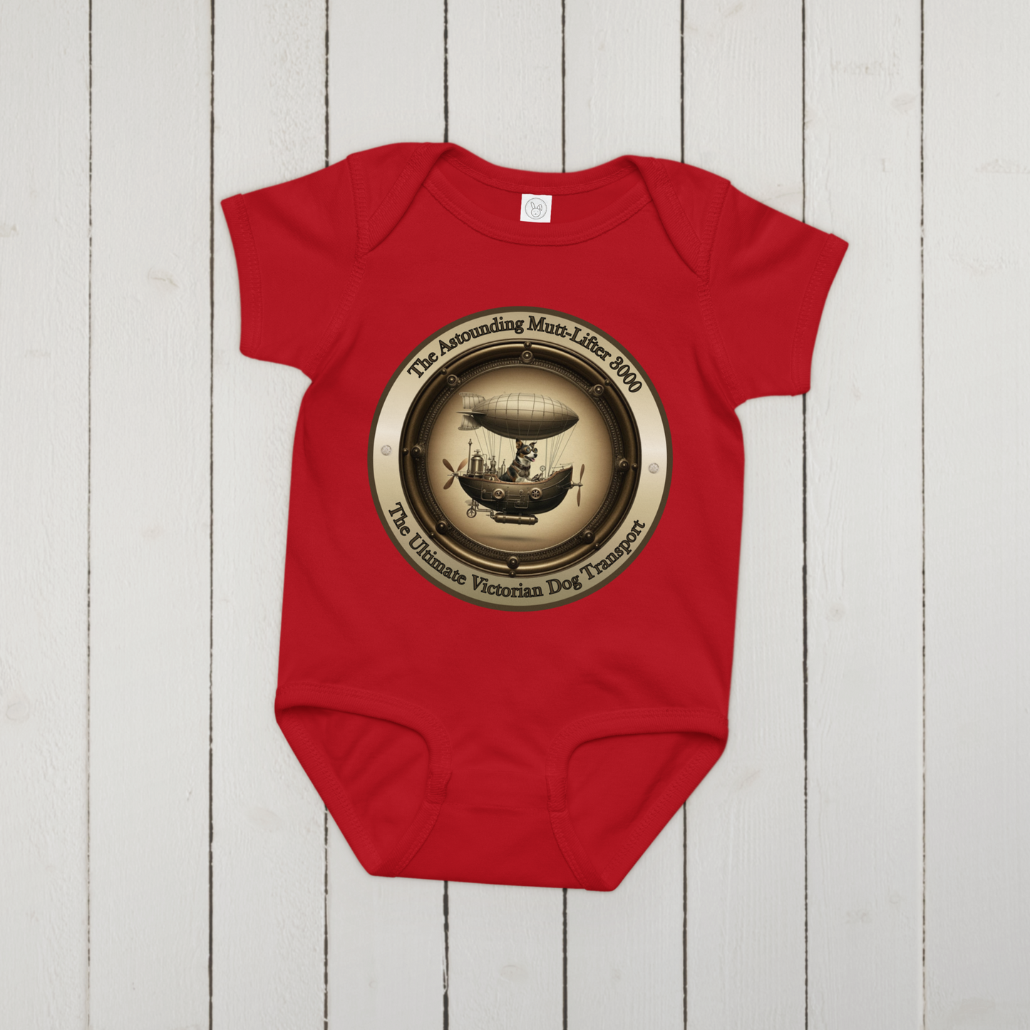 Baby Bodysuit Steampunk Dog Victorian Style Baby Shower Gift Unique Infant Outfit Quirky Pet Lover Babywear Dog Mom Dad Rescue Dog Mongrel