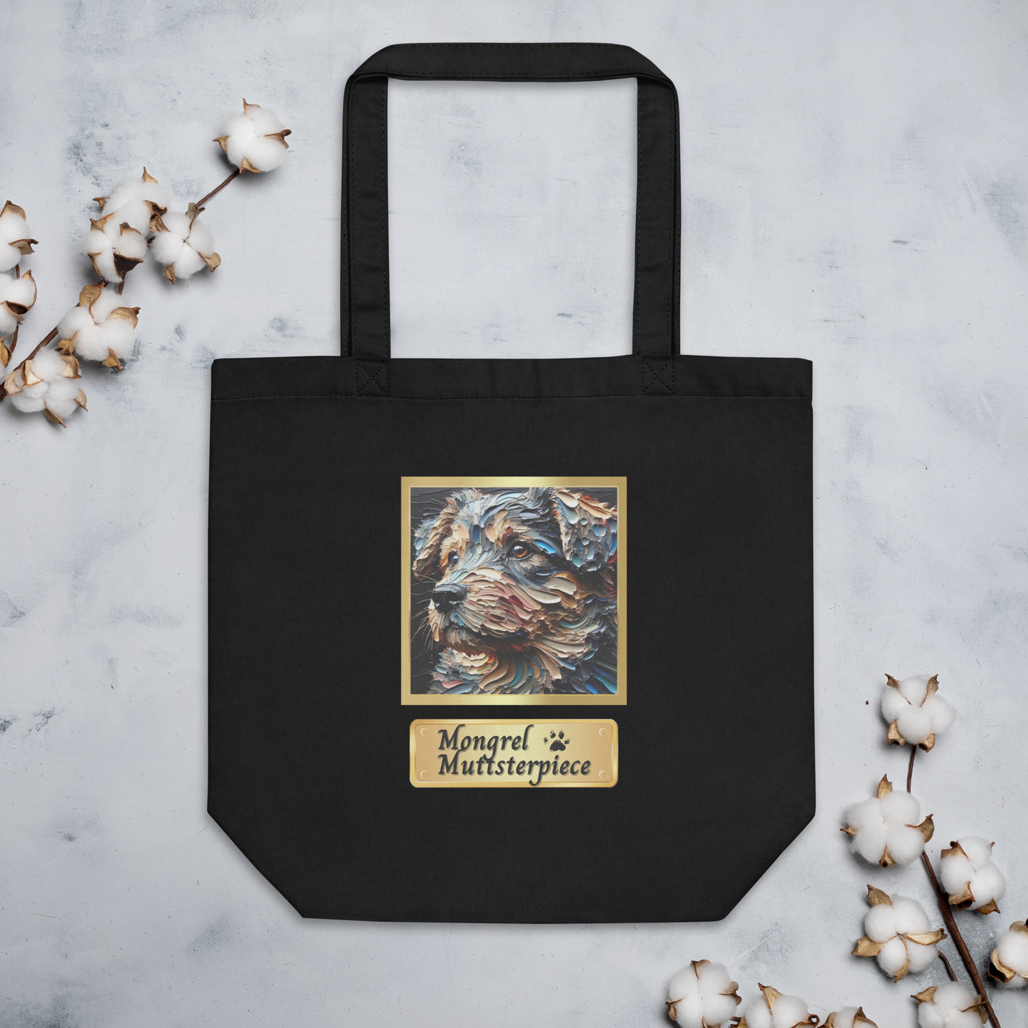 Organic Tote Bag Mixed Breed Rescue Dog Art Tote Bag Creative Retro Dog Design Eco Pet Lover Mutt Cotton Tote Bag Dog Lovers Dogful Gift