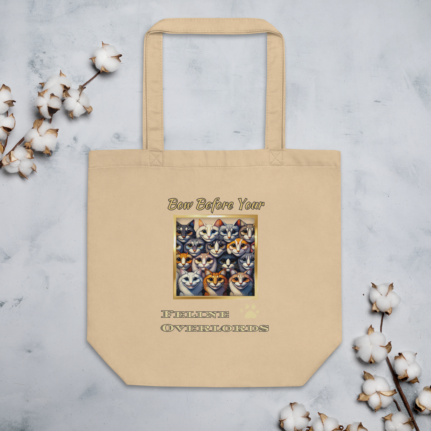 Organic Tote Bag Mixed Breed Funny Cat Kitty Attitude Gift Reusable Catful Cat Lovers Mom Bold Feline Humor Design Sarcastic Quote Retro Pet