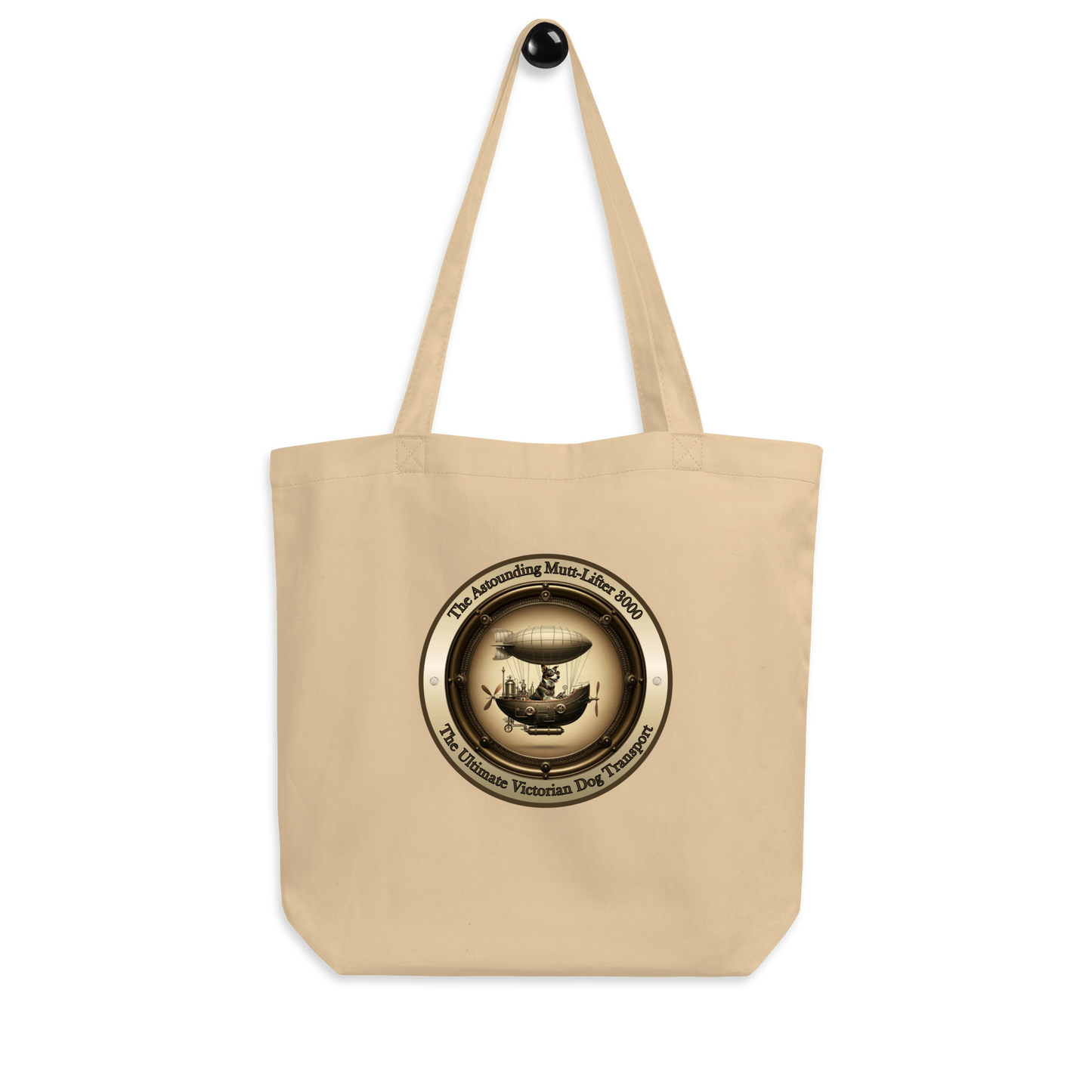 Organic Tote Bag Mixed Breed Rescue Dog Mutt Mongrel Humor Cotton Steampunk Style Victorian Design Cotton Dogful Lovers Unique Dog Mum Dad