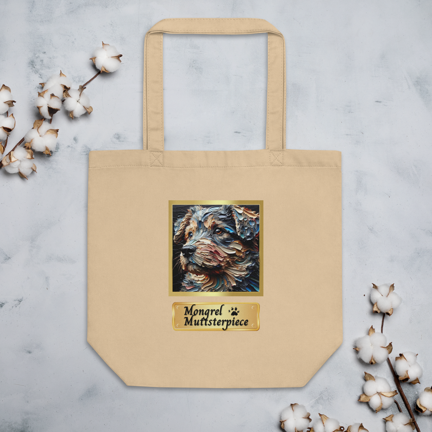 Organic Tote Bag Mixed Breed Rescue Dog Art Tote Bag Creative Retro Dog Design Eco Pet Lover Mutt Cotton Tote Bag Dog Lovers Dogful Gift