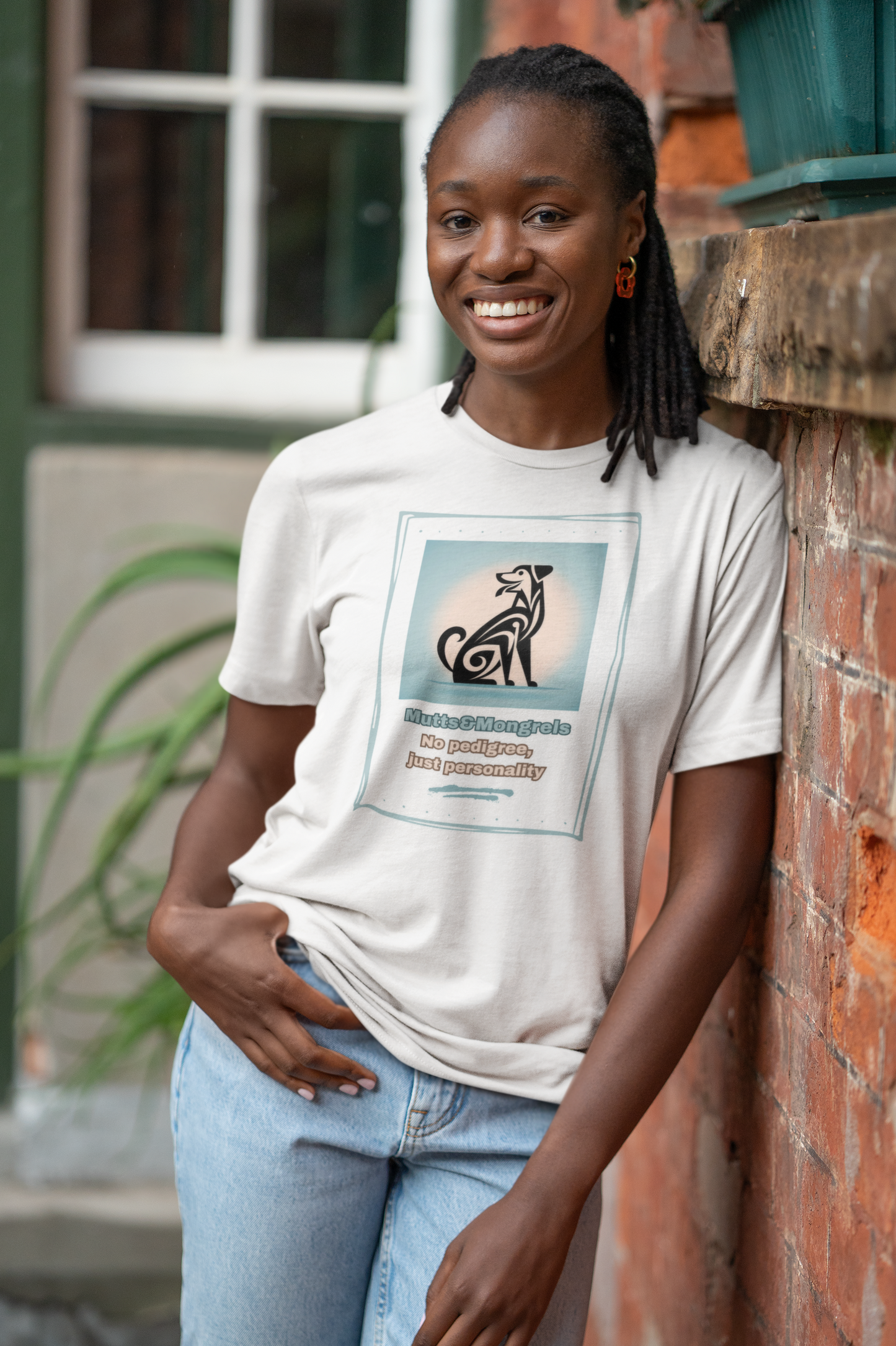 T-Shirt Funny Dog Tee Rescue Dog Shirt Mixed Breed Dogful Apparel Quirky Art Deco Style Unique Theme Unisex Graphic mongrel Mutt Dog Mom Dad