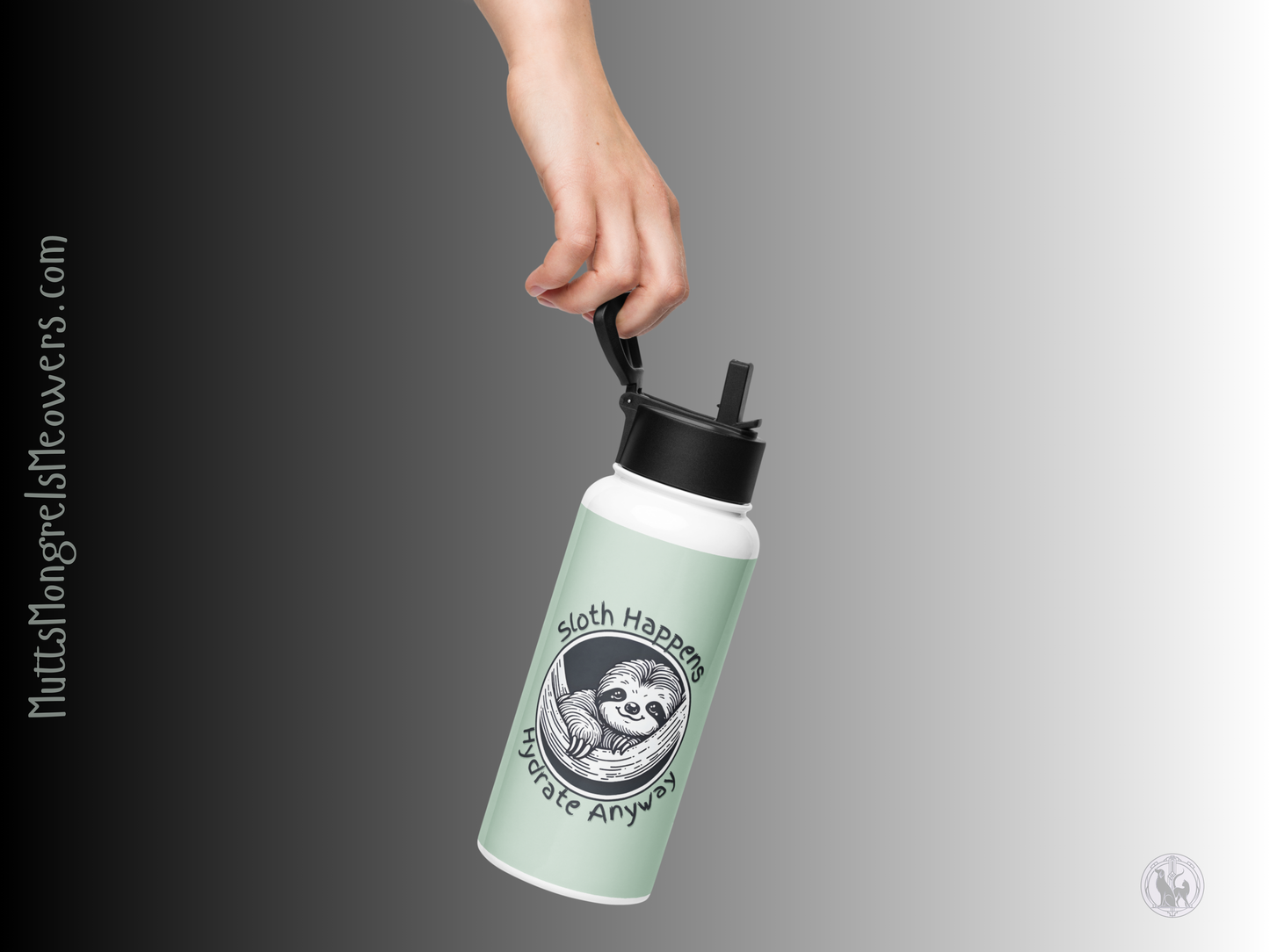 Funny Sloth Stainless Steel Water Bottle with a Straw Lid: Quirky Gift for Animal Lovers