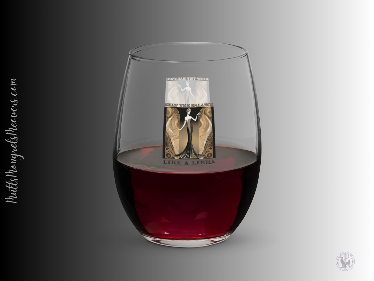 Stemless Wine Glass Libra Gift Astrology Fans