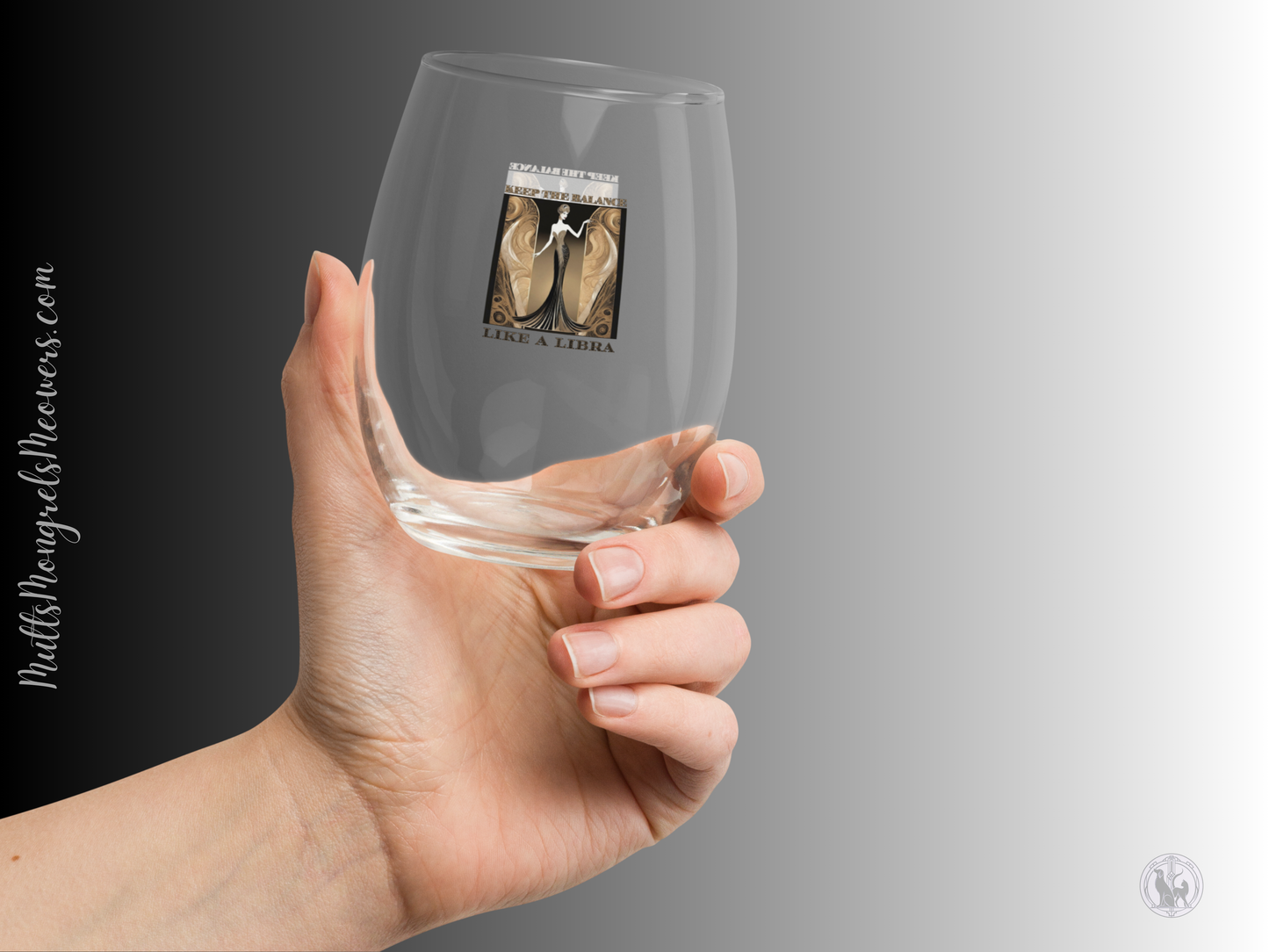 Stemless Wine Glass Libra Gift Astrology Fans