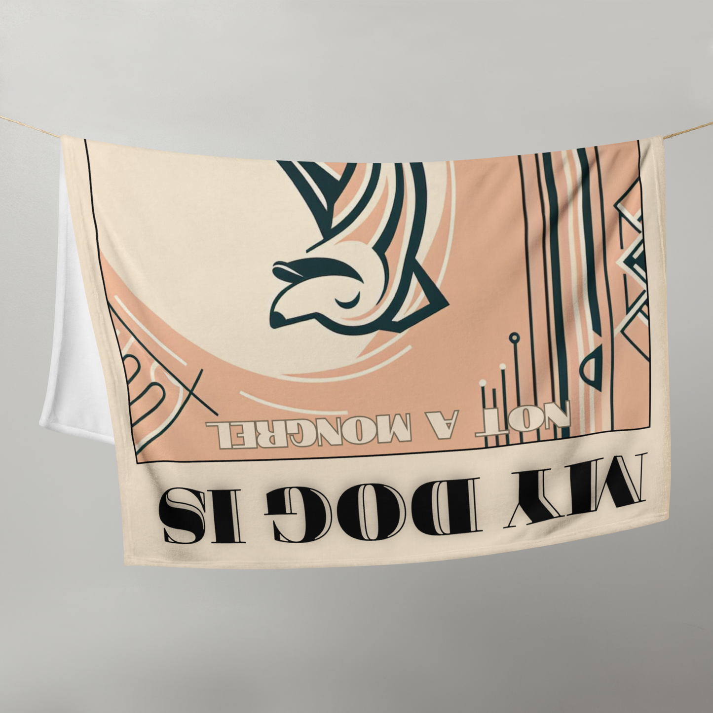 Throw Blanket Dogful Mixed Breed Dog Mom Art Deco Rare Rescue Dog Cozy Blanket Gift for Dog Lover