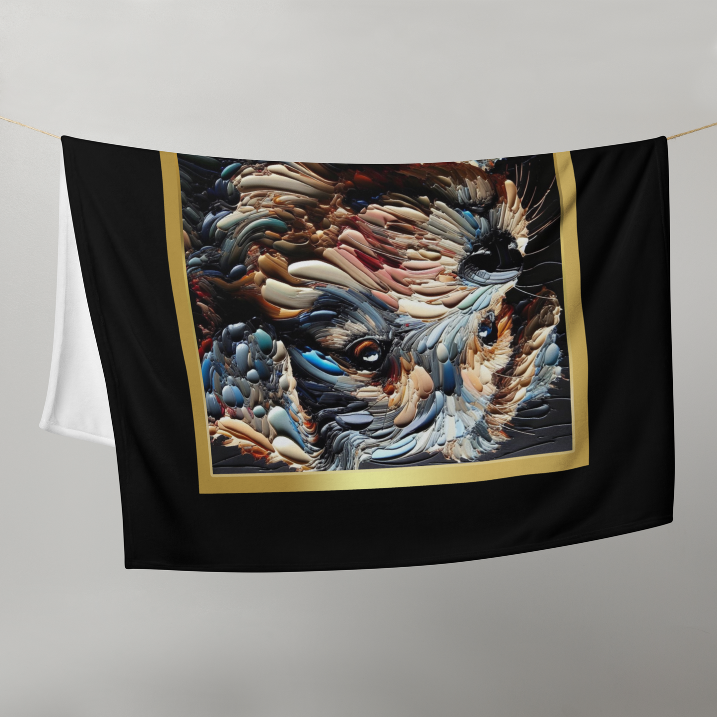 Throw Blanket Dogful Mixed Breed Dog Mom Artistic Design Cozy Rescue Dog Blanket Gift for Dog Lover