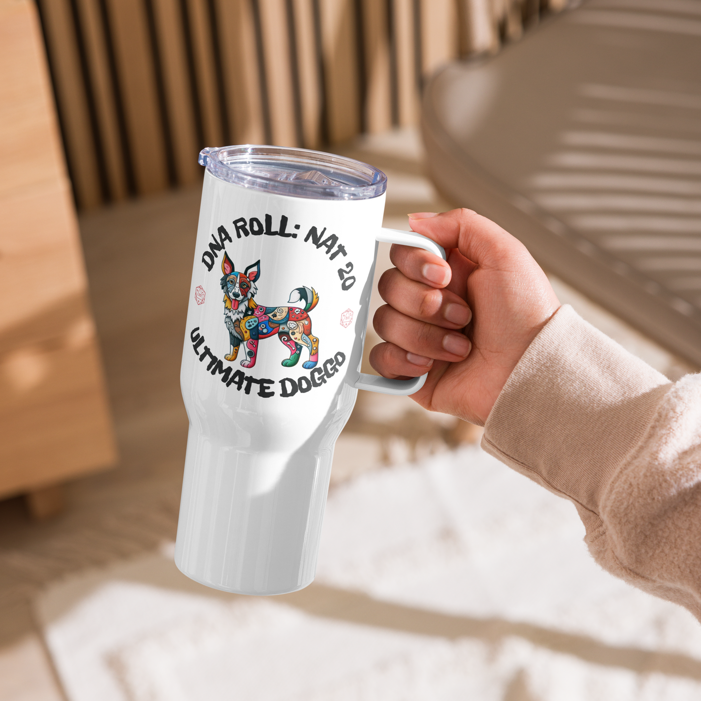 Tumbler Dog Lovers Geeky Mixed Breed Dogful Coffee Travel Mug Funny Mutt Gift Gamer Animal Lovers Drinkware Humor for Rescue Dog Parents