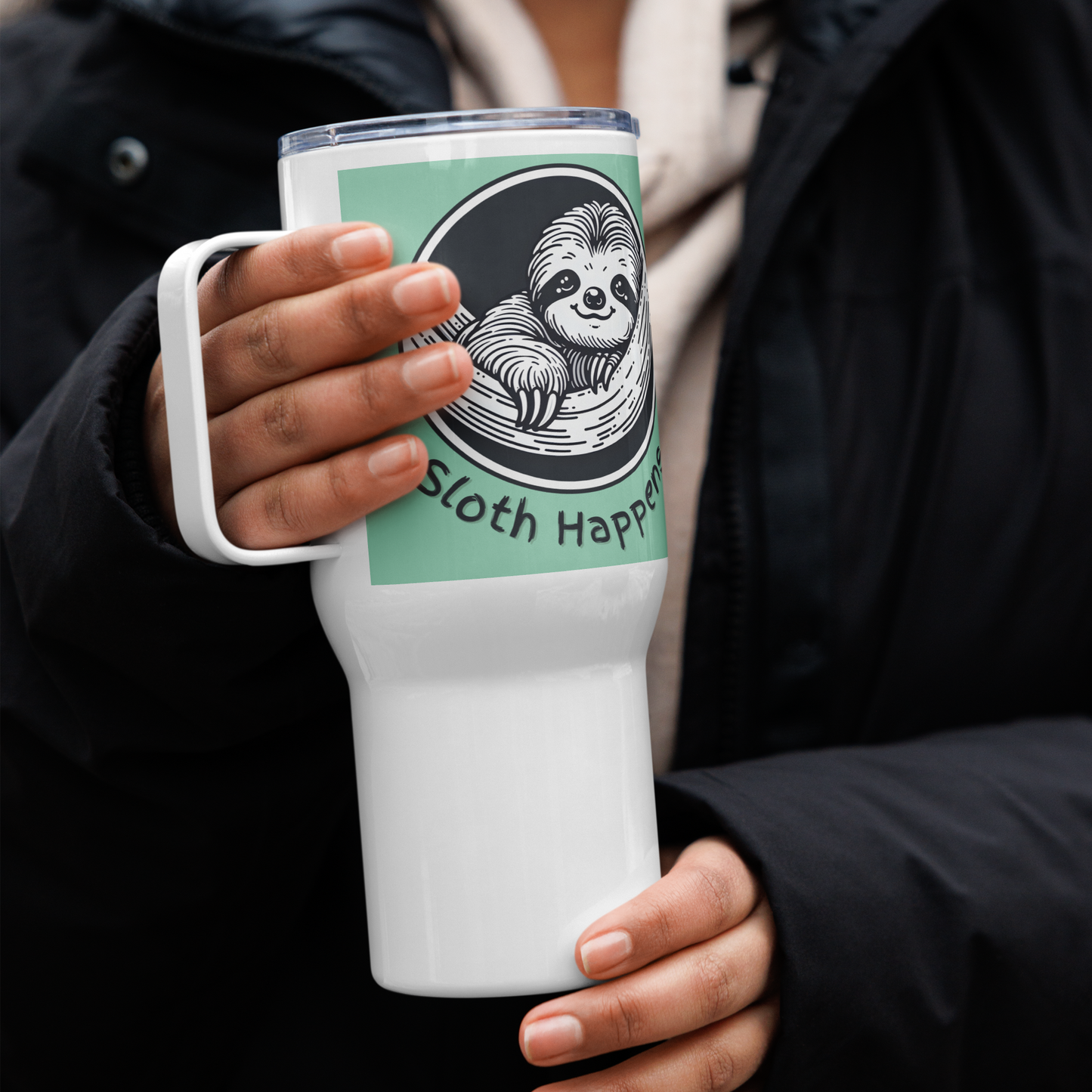 Tumbler Art Deco Sloth Lovers Funny Sloth Coffee Travel Mug Gift Tea Gift Chill Relaxing Animal Lover Drinkware Lazy Holiday Vibes Humor