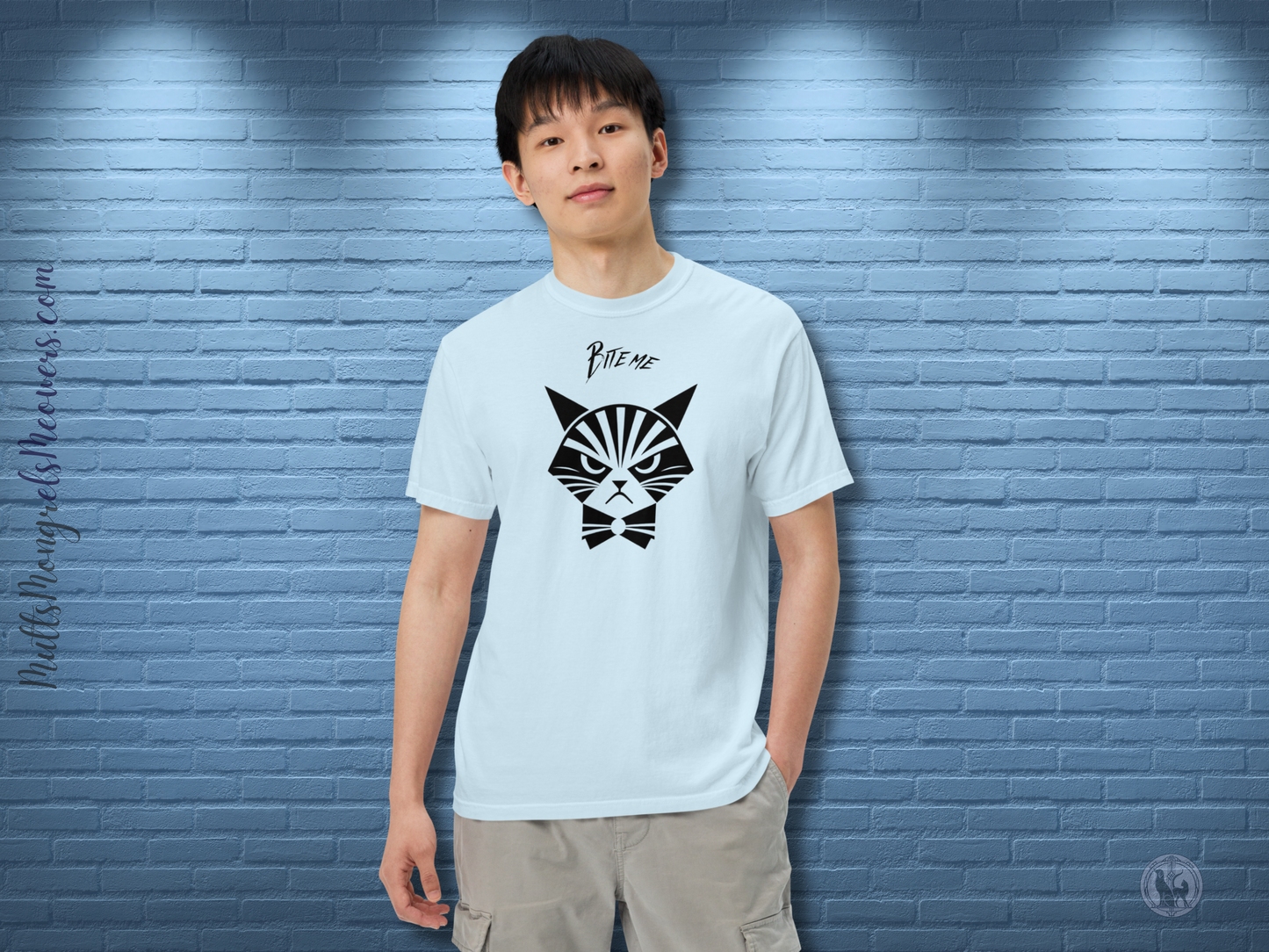T-Shirt Funny Comfort Colors Art Deco Cat Theme Sarcastic Gift Unisex Fit Unique Whimsical Feline Catful Kitty Humor Graphic Bite Me Apparel