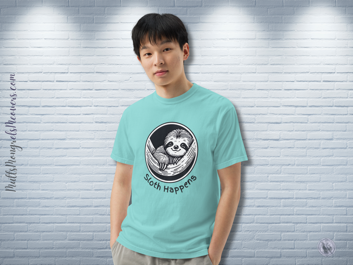 T-Shirt Funny Sloth Shirt Art Deco Sarcastic Gift for Animal Lovers Unisex Comfort Colors Tee Whimsical Humor Relaxing Lazy Vibes Apparel