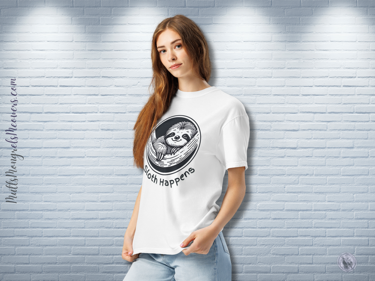 T-Shirt Funny Sloth Shirt Art Deco Sarcastic Gift for Animal Lovers Unisex Comfort Colors Tee Whimsical Humor Relaxing Lazy Vibes Apparel