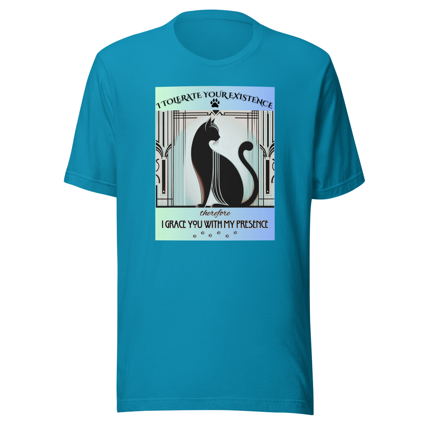 T-Shirt Funny Art Deco Shirt Sarcastic Gift Unisex Fit Unique Cat Whimsical Feline Tee Catful Kitty Humor Apparel Recue Cat Mom Cat Dad