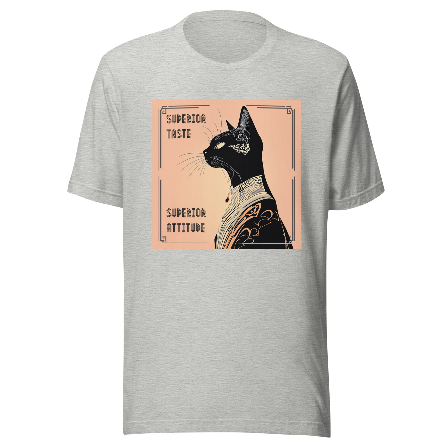 T-Shirt Funny Cat Shirt Sarcastic Art Deco Tee Feline Humor Catful Gift Retro Style Unique Cat Theme Unisex Rescue Kitty Sassy Pet Parent