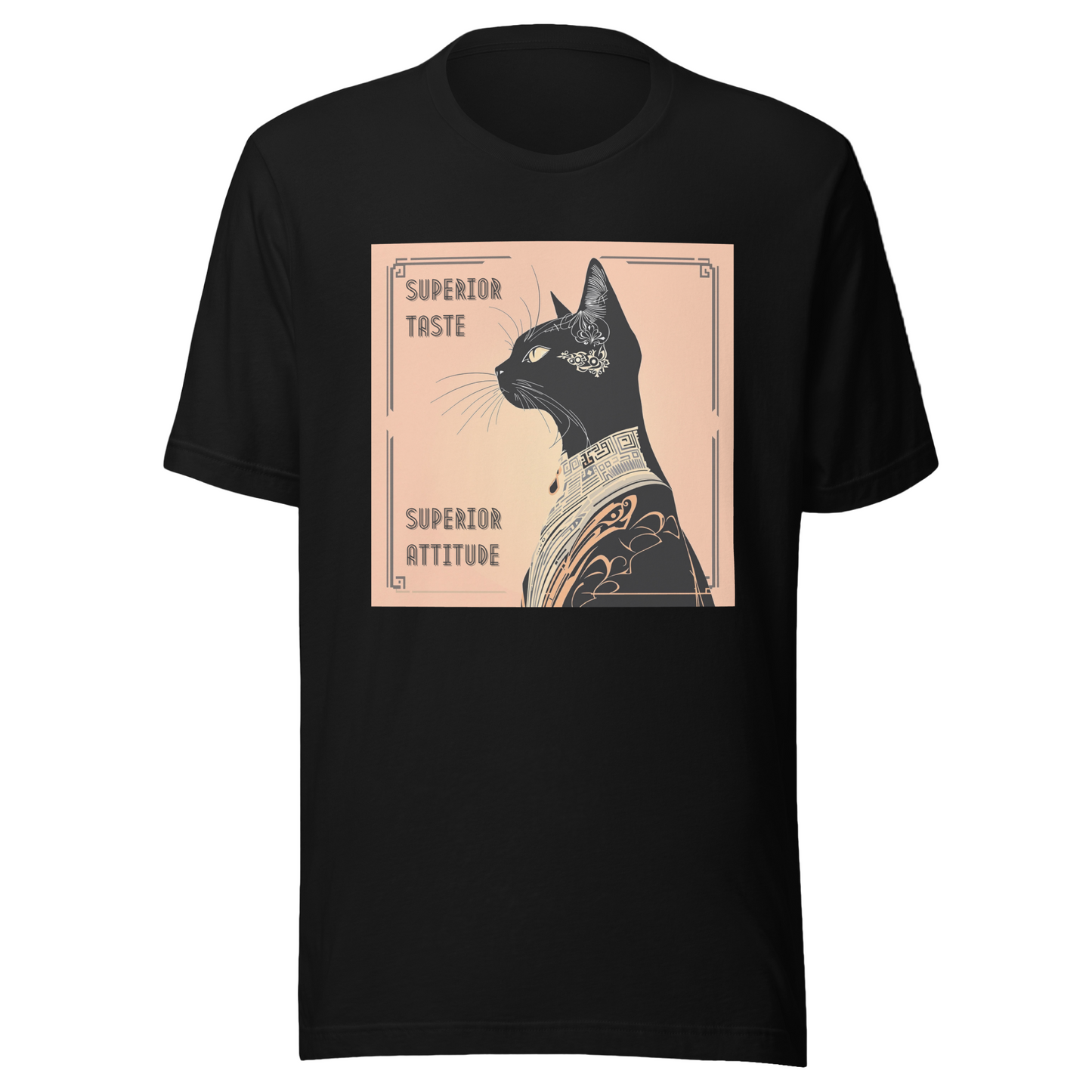 T-Shirt Funny Cat Shirt Sarcastic Art Deco Tee Feline Humor Catful Gift Retro Style Unique Cat Theme Unisex Rescue Kitty Sassy Pet Parent