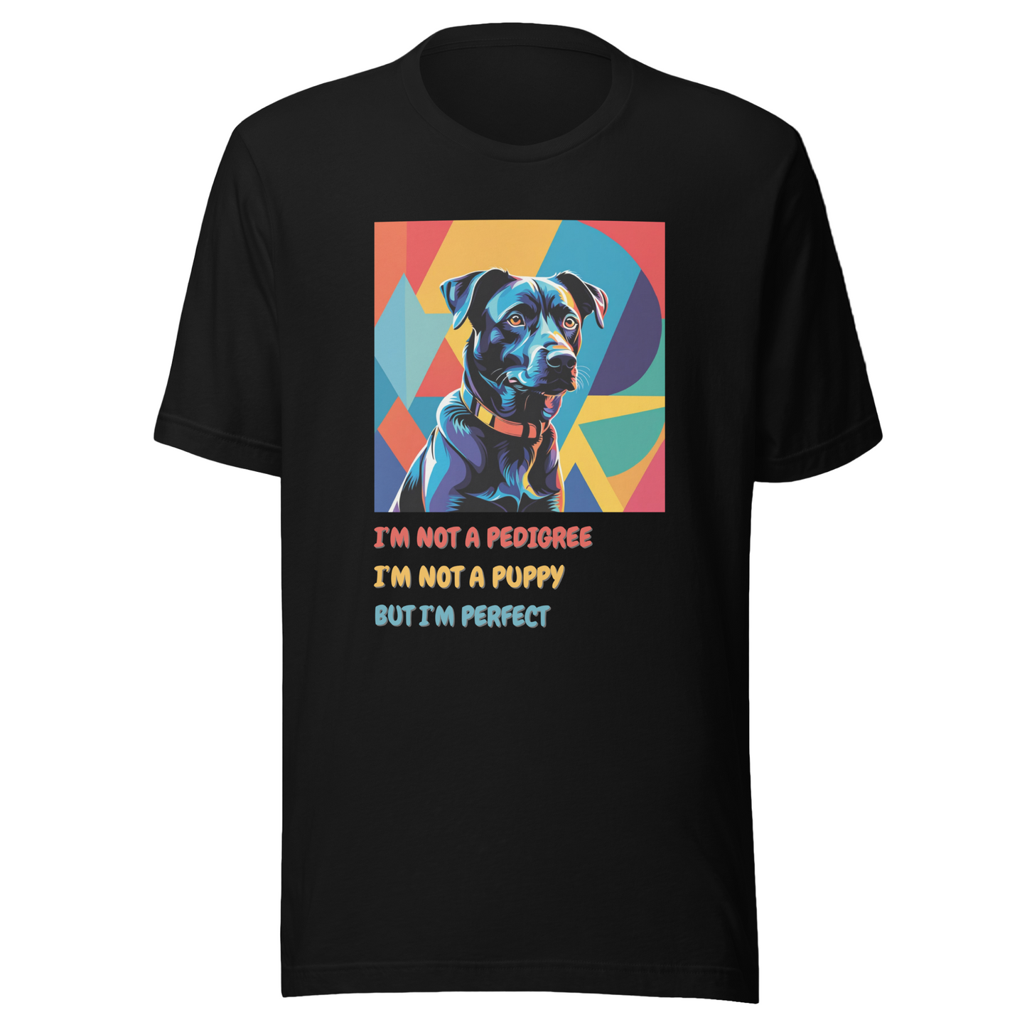 T-Shirt Mixed Breed Dog Lover Tee Rescue Dog Adoption Gift Dogful Pop Art Style Shirt Unique Mature Dog Unisex Graphic Mongrel Mutt Dog Mom