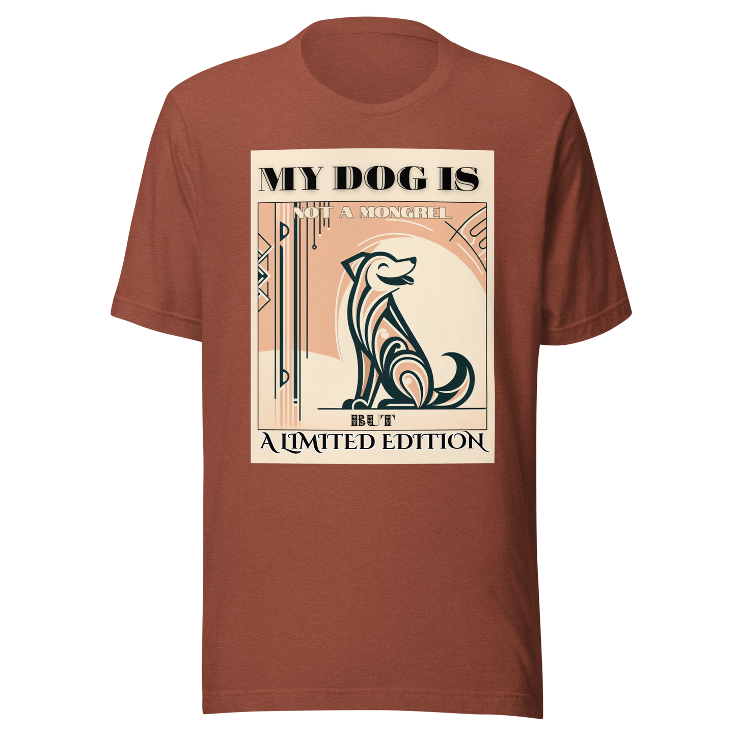T-Shirt Dog Lover Tee Rescue Dog Apparel Mixed Breed Gift Art Deco Dog Style Unique Dog Theme Unisex Dogful Pride Shirt Mongrel Dog Mom Dad