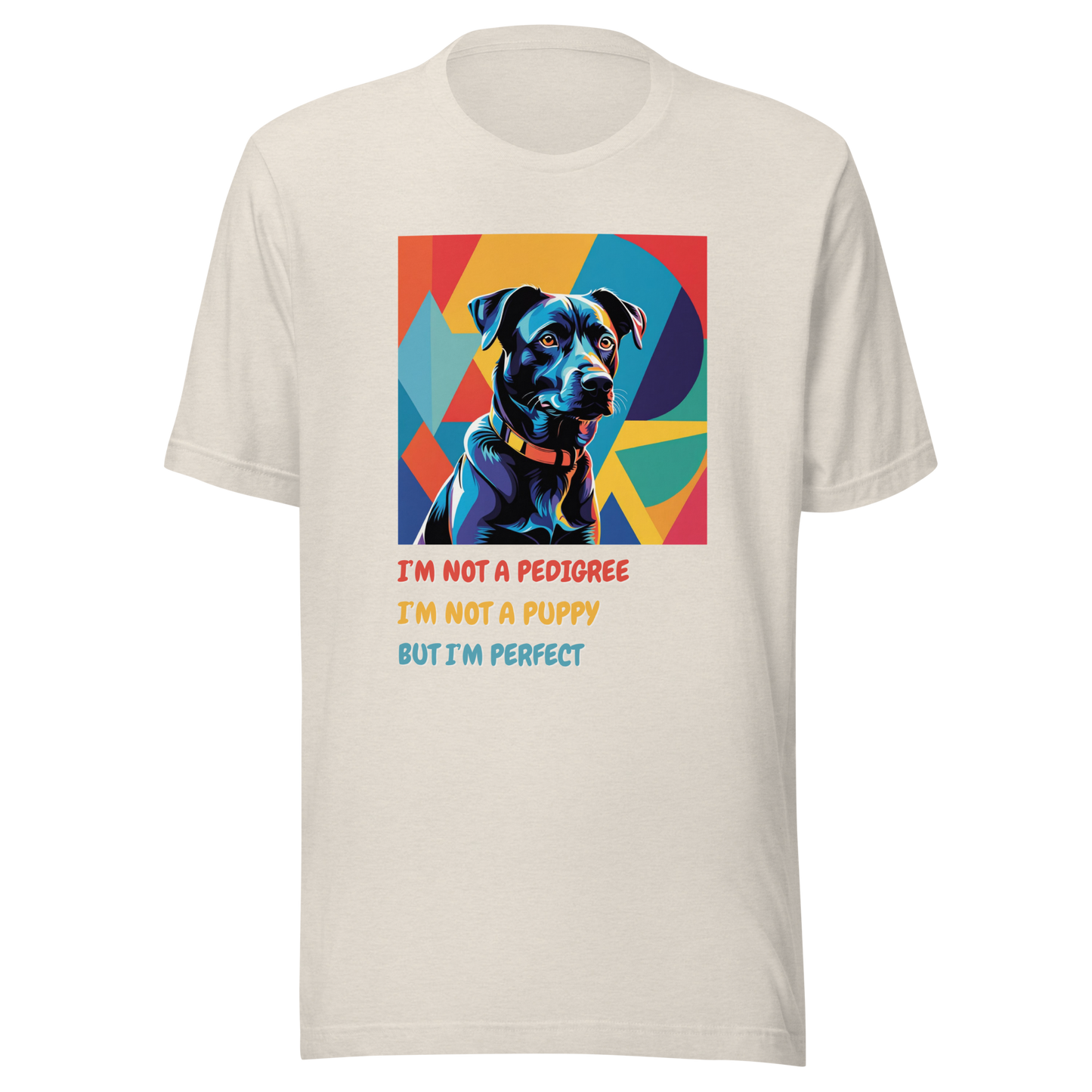 T-Shirt Mixed Breed Dog Lover Tee Rescue Dog Adoption Gift Dogful Pop Art Style Shirt Unique Mature Dog Unisex Graphic Mongrel Mutt Dog Mom