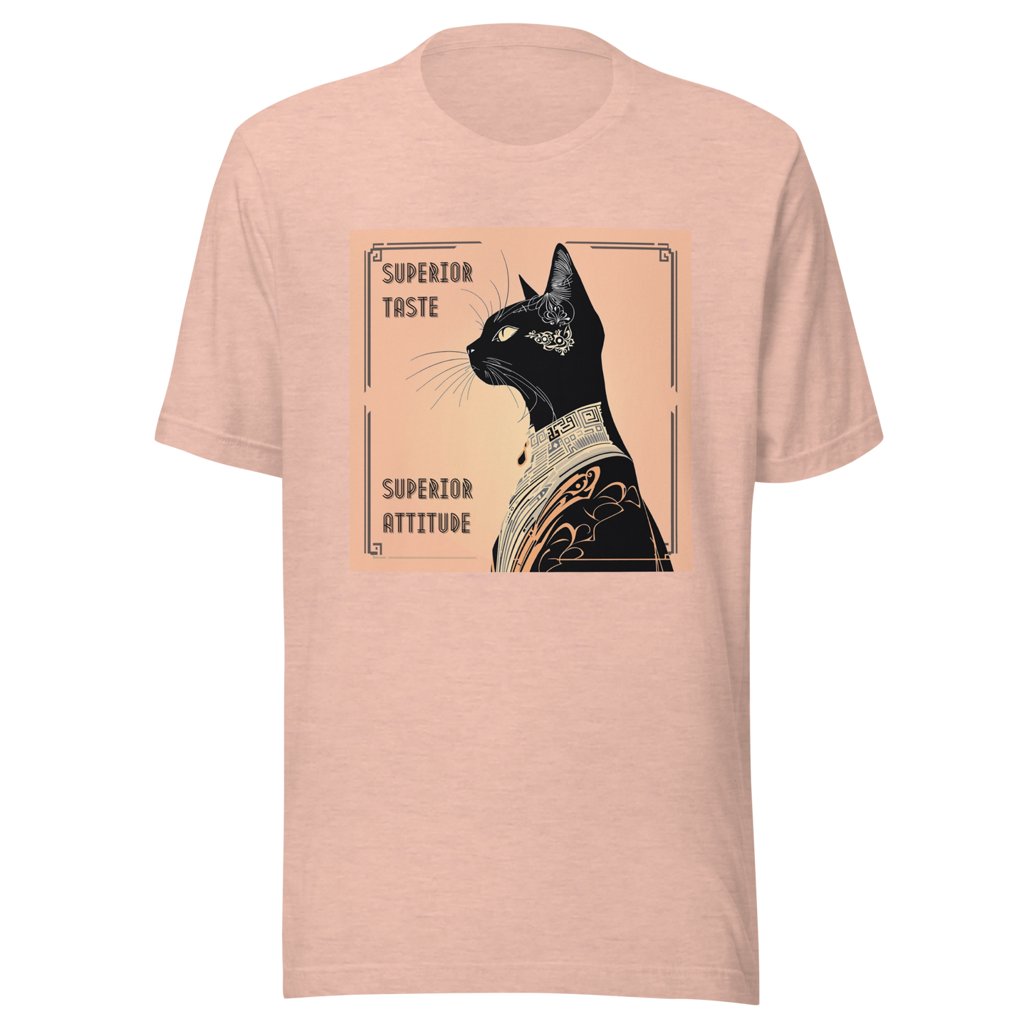 T-Shirt Funny Cat Shirt Sarcastic Art Deco Tee Feline Humor Catful Gift Retro Style Unique Cat Theme Unisex Rescue Kitty Sassy Pet Parent