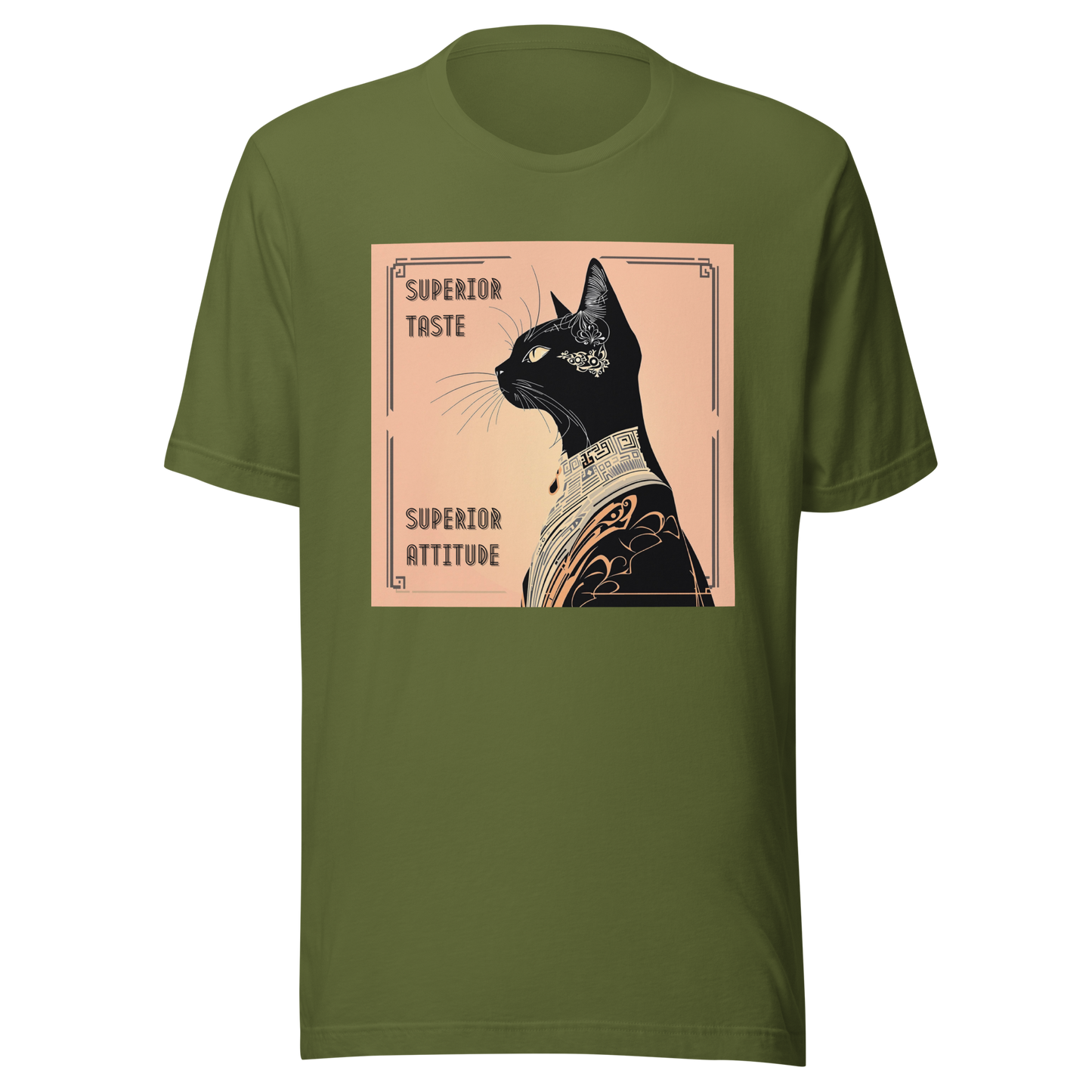 T-Shirt Funny Cat Shirt Sarcastic Art Deco Tee Feline Humor Catful Gift Retro Style Unique Cat Theme Unisex Rescue Kitty Sassy Pet Parent