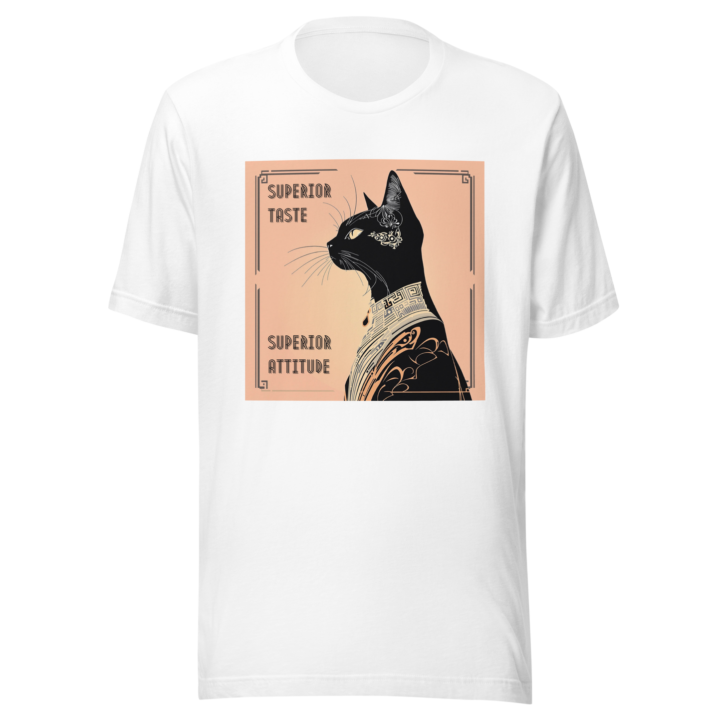T-Shirt Funny Cat Shirt Sarcastic Art Deco Tee Feline Humor Catful Gift Retro Style Unique Cat Theme Unisex Rescue Kitty Sassy Pet Parent