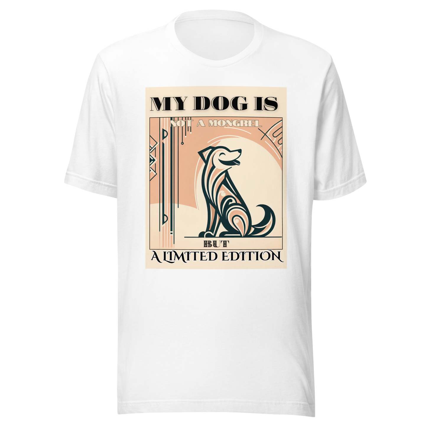 T-Shirt Dog Lover Tee Rescue Dog Apparel Mixed Breed Gift Art Deco Dog Style Unique Dog Theme Unisex Dogful Pride Shirt Mongrel Dog Mom Dad