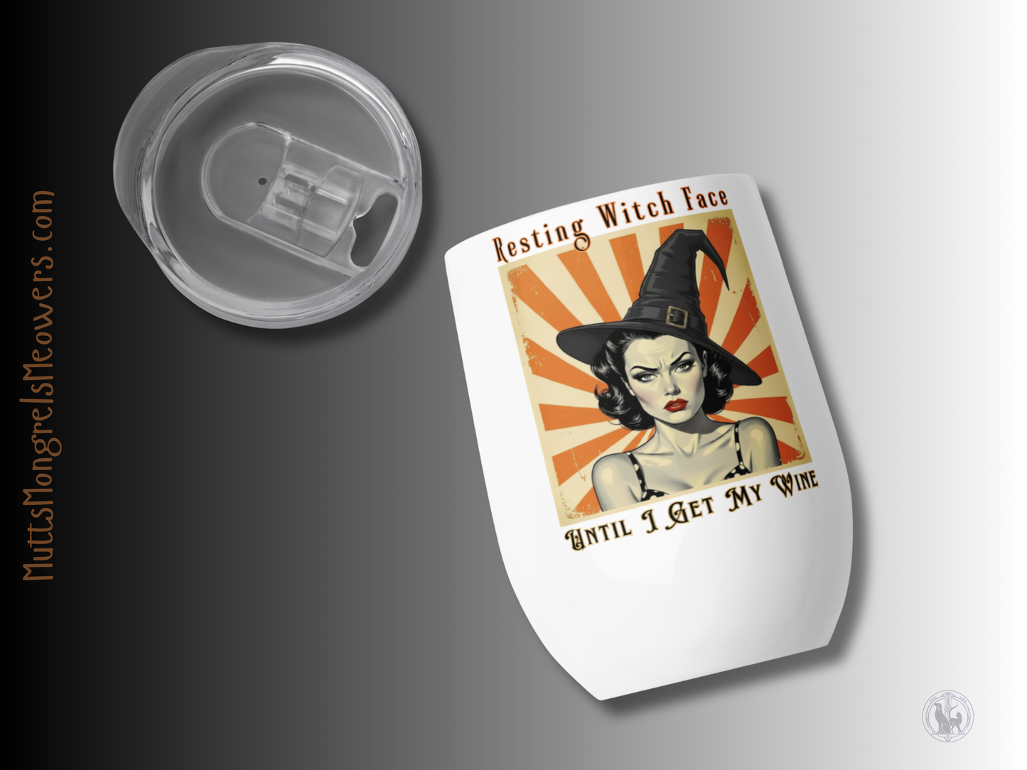 Funny Retro Wine Tumbler - Halloween Gift for Sassy Women