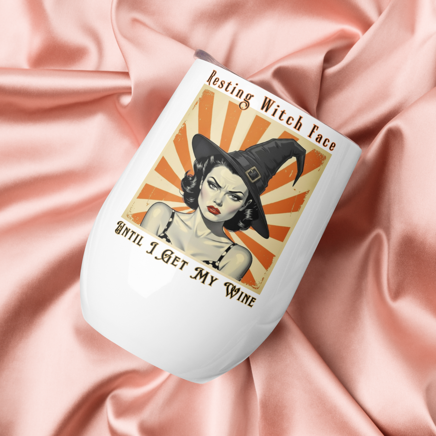 Funny Retro Wine Tumbler - Halloween Gift for Sassy Women