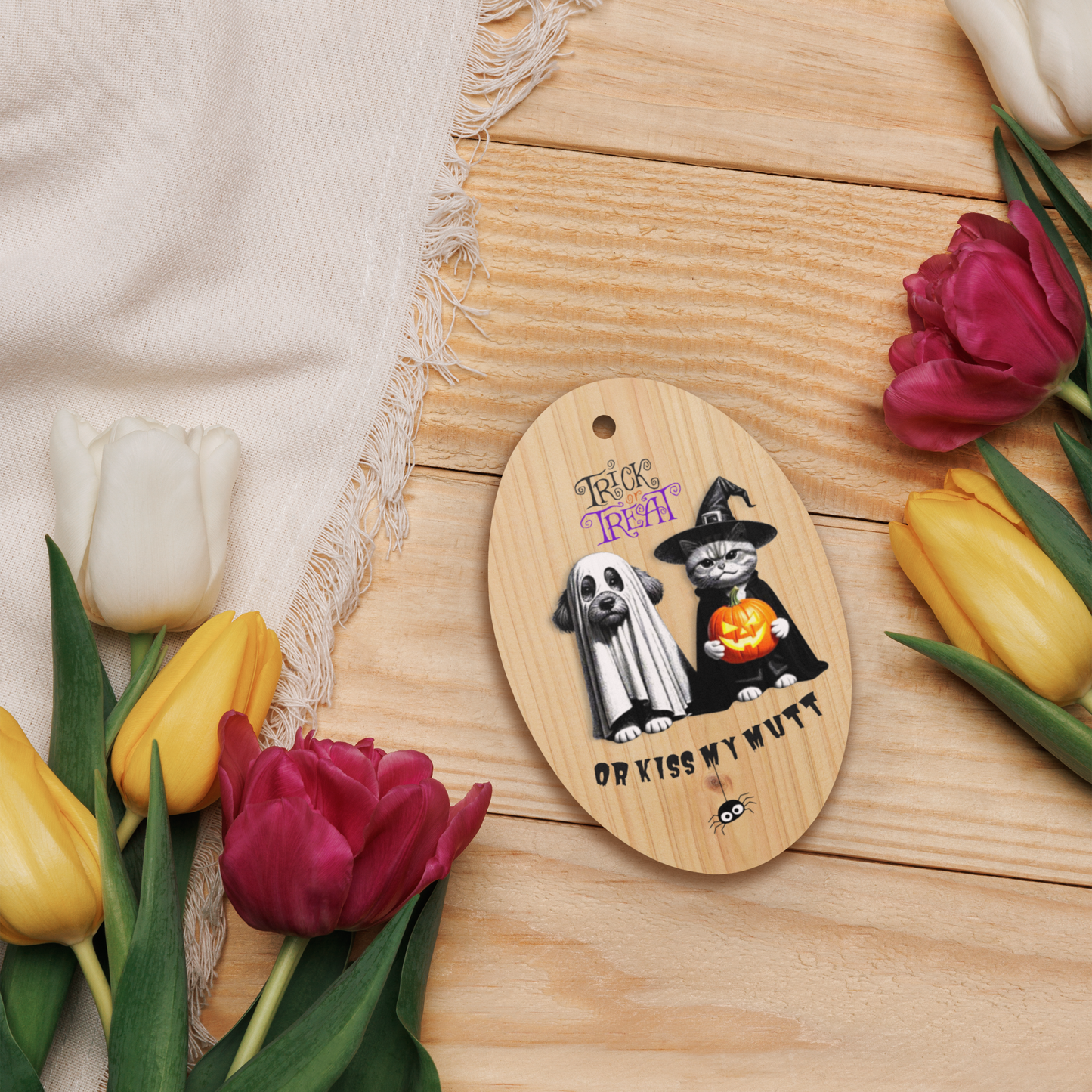 Funny Cat and Dog Ornament with Magnet - Sarcastic Halloween Gift for Pet Parents
