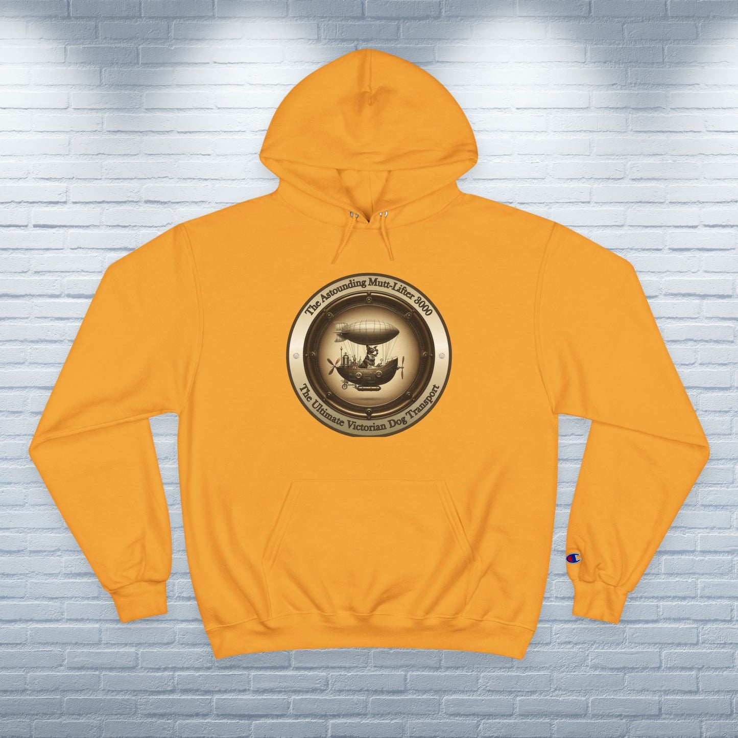 Champion Hoodie Mixed Breed Rescue Dog Mongrel Dogful Steampunk Victorian Gift Mutt Pride Unique Art Pet Lover Warm Apparel Dog Mom Dad