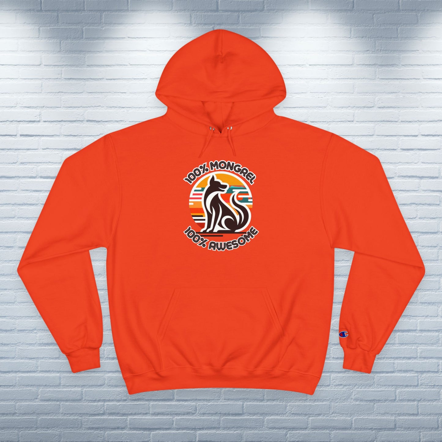 Champion Hoodie Mixed Breed Rescue Dog Mongrel Dogful Gift Pet Apparel Unique Retro Style Pride Fashion Unisex Dog Mom Dad Adventure Wear