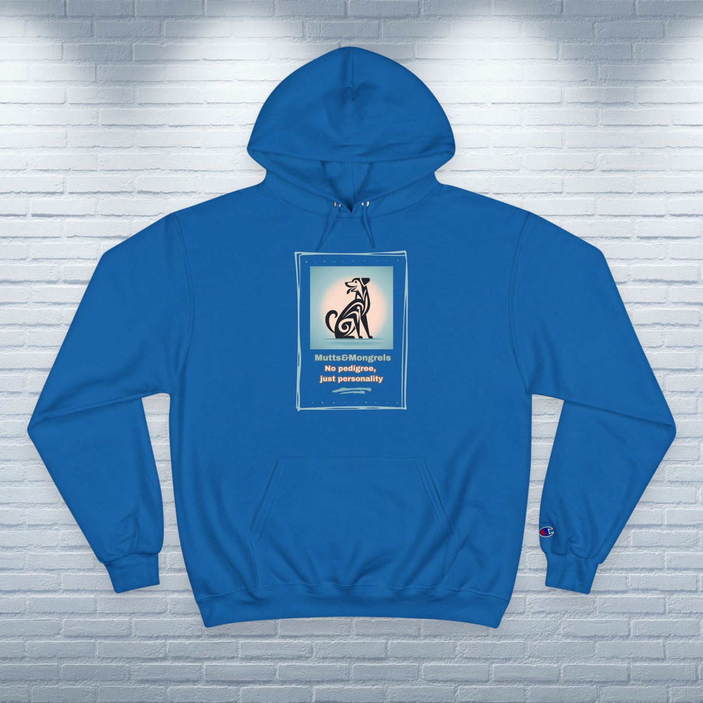 Champion Hoodie Mixed Breed Rescue Dog Mongrel Dogful Art Deco Gift Pet Apparel Funny Unique Style Fashion Dog Mom Dad Unisex Adventure