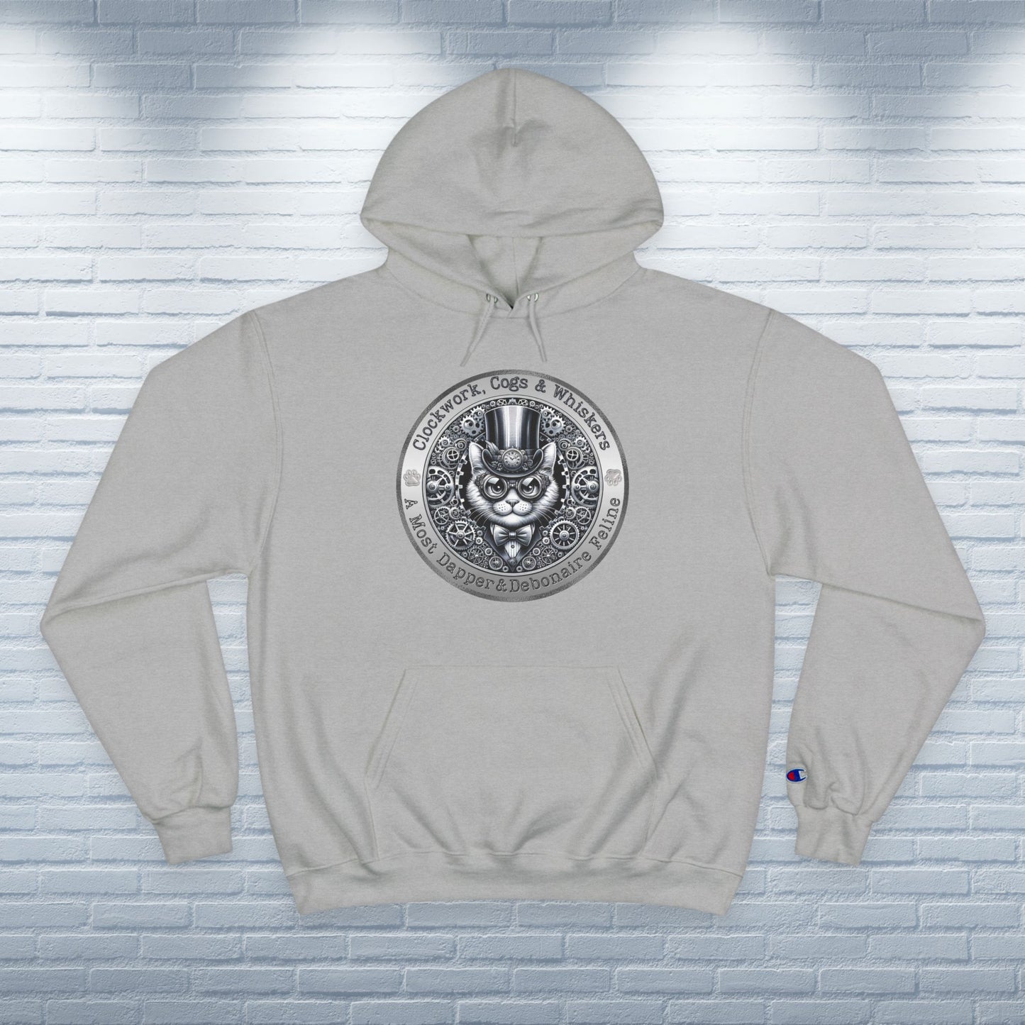 Champion Hoodie Cat Lover Steampunk Victorian Catful Clockwork Whiskers Gift Quirky Pet Apparel Unique Kitty Style Cozy Wear Cat Mom Dad