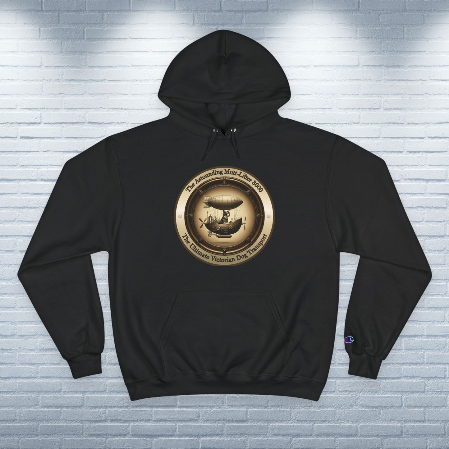 Champion Hoodie Mixed Breed Rescue Dog Mongrel Dogful Steampunk Victorian Gift Mutt Pride Unique Art Pet Lover Warm Apparel Dog Mom Dad