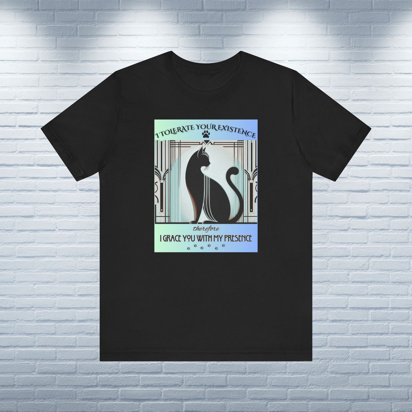T-Shirt Funny Art Deco Shirt Sarcastic Gift Unisex Fit Unique Cat Whimsical Feline Catful Kitty Humor Retro Apparel Rescue Cat Parent US