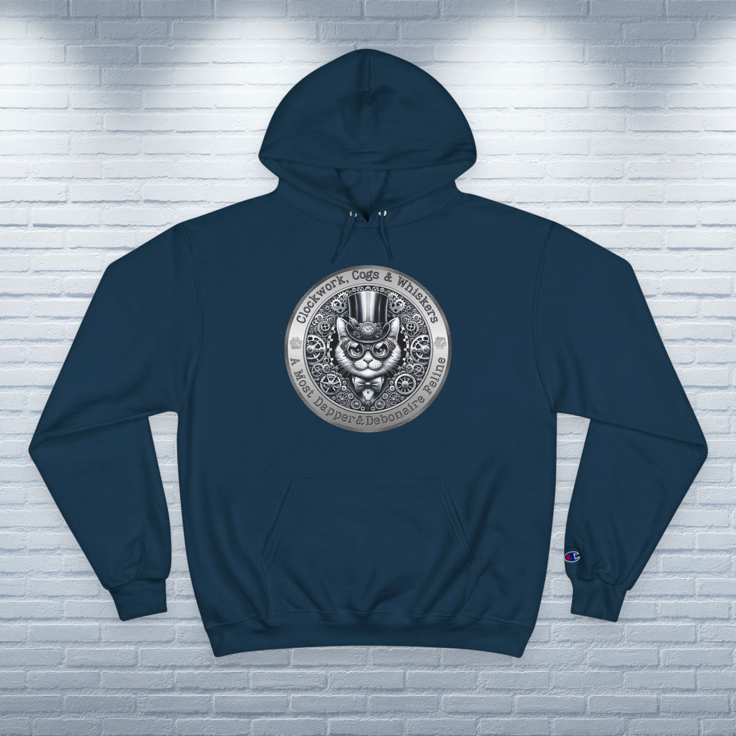 Champion Hoodie Cat Lover Steampunk Victorian Catful Clockwork Whiskers Gift Quirky Pet Apparel Unique Kitty Style Cozy Wear Cat Mom Dad
