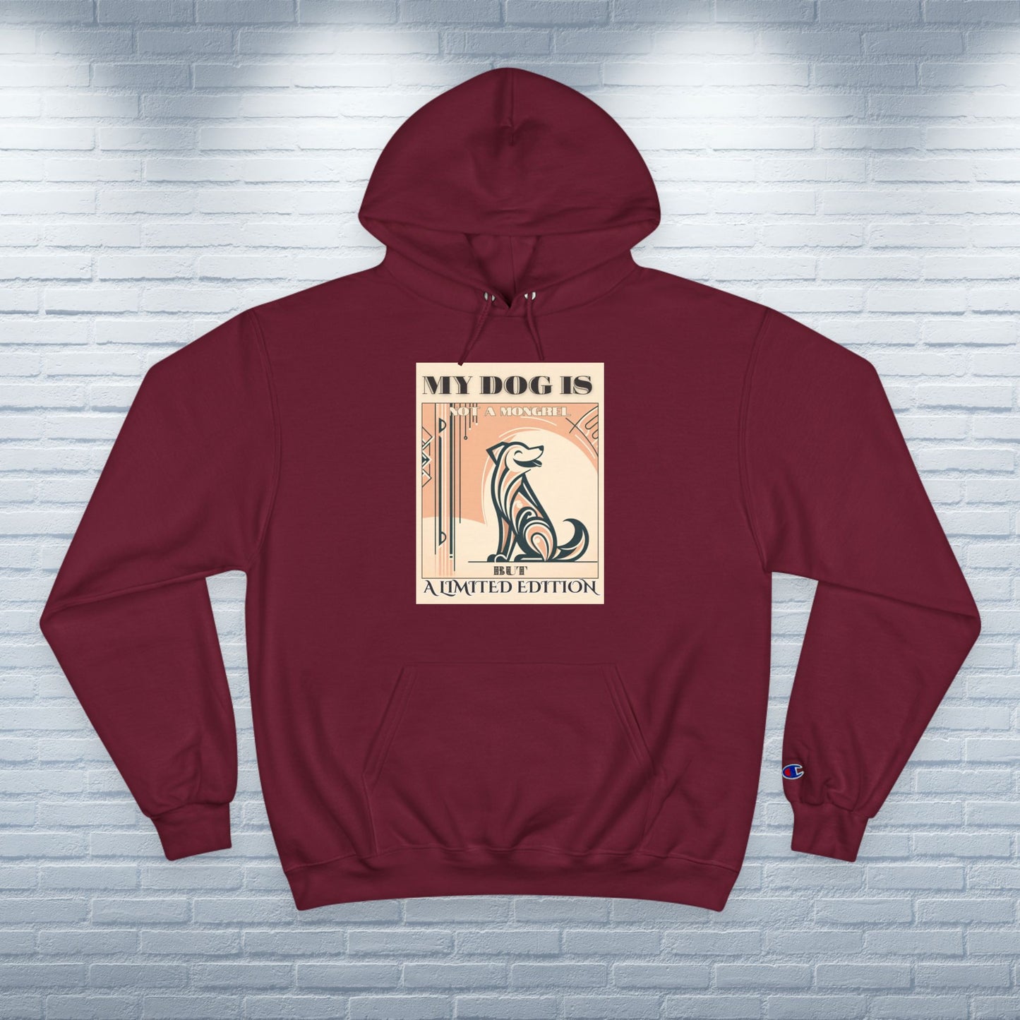 Dog Lover's Casual Champion Hoodie - Unisex Fashion Limited Edition Mongrel, Champion Hoodie, Mixed Breed Apparel, Rescue Dog Hoodie, Dogful Hoodie