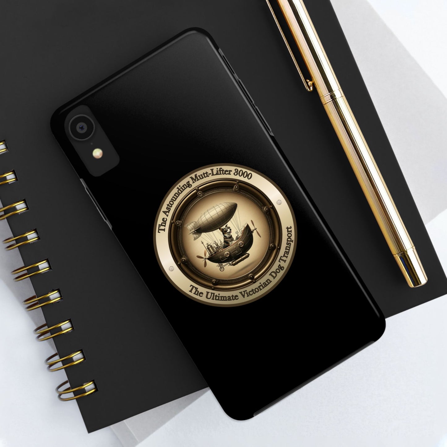 The Astounding Mutt-Lifter 3000 – Steampunk Dog Phone Case